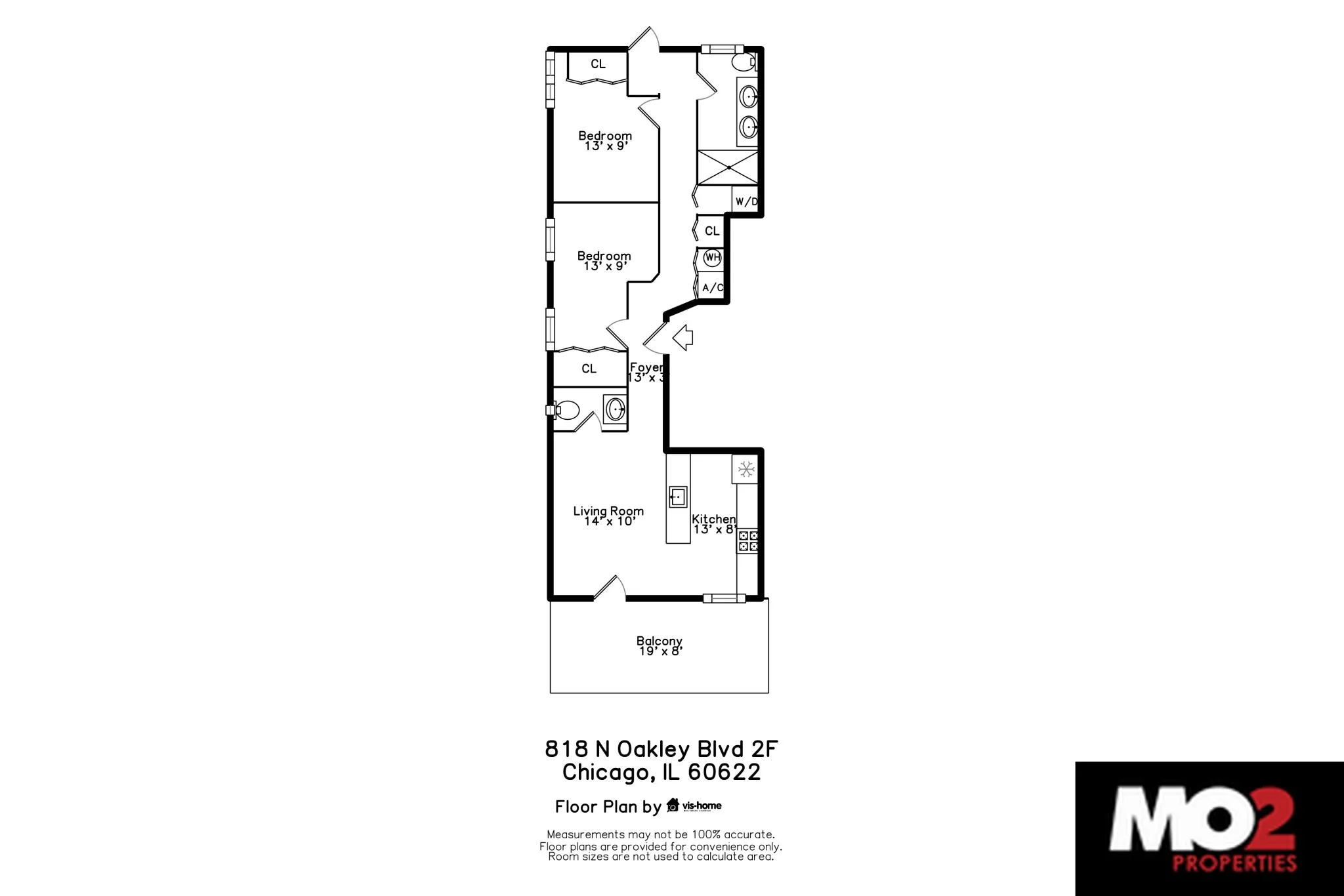 818 N Oakley Blvd, ,  60622, USA 60622-unit#2F-Chicago-IL