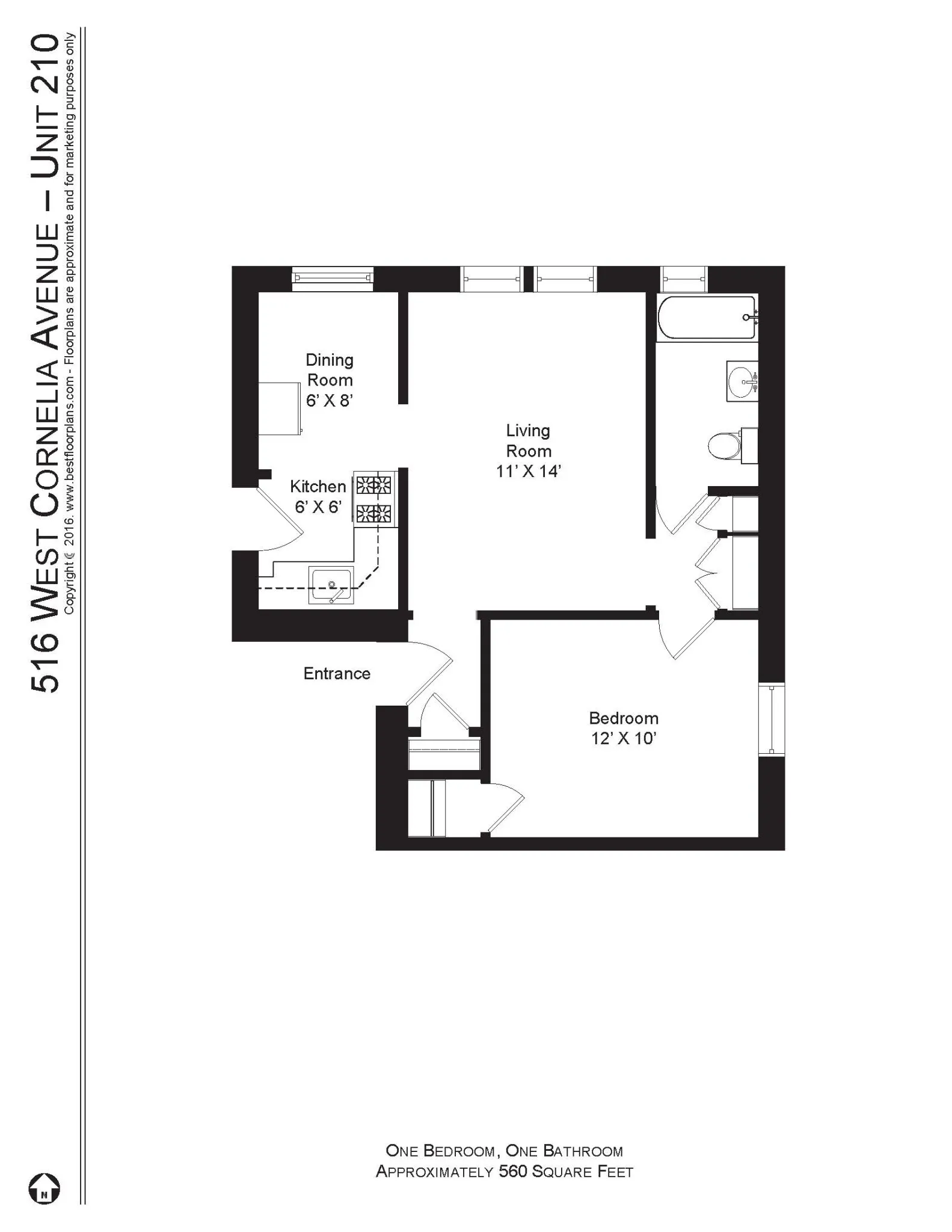 512 W Cornelia Ave, , 60657, USA 60657-unit#516-210-Chicago-IL