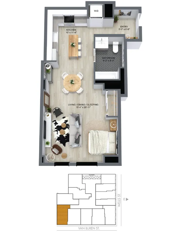 330 S Wells St, , 60606, USA 60606-unit#1109-Chicago-IL