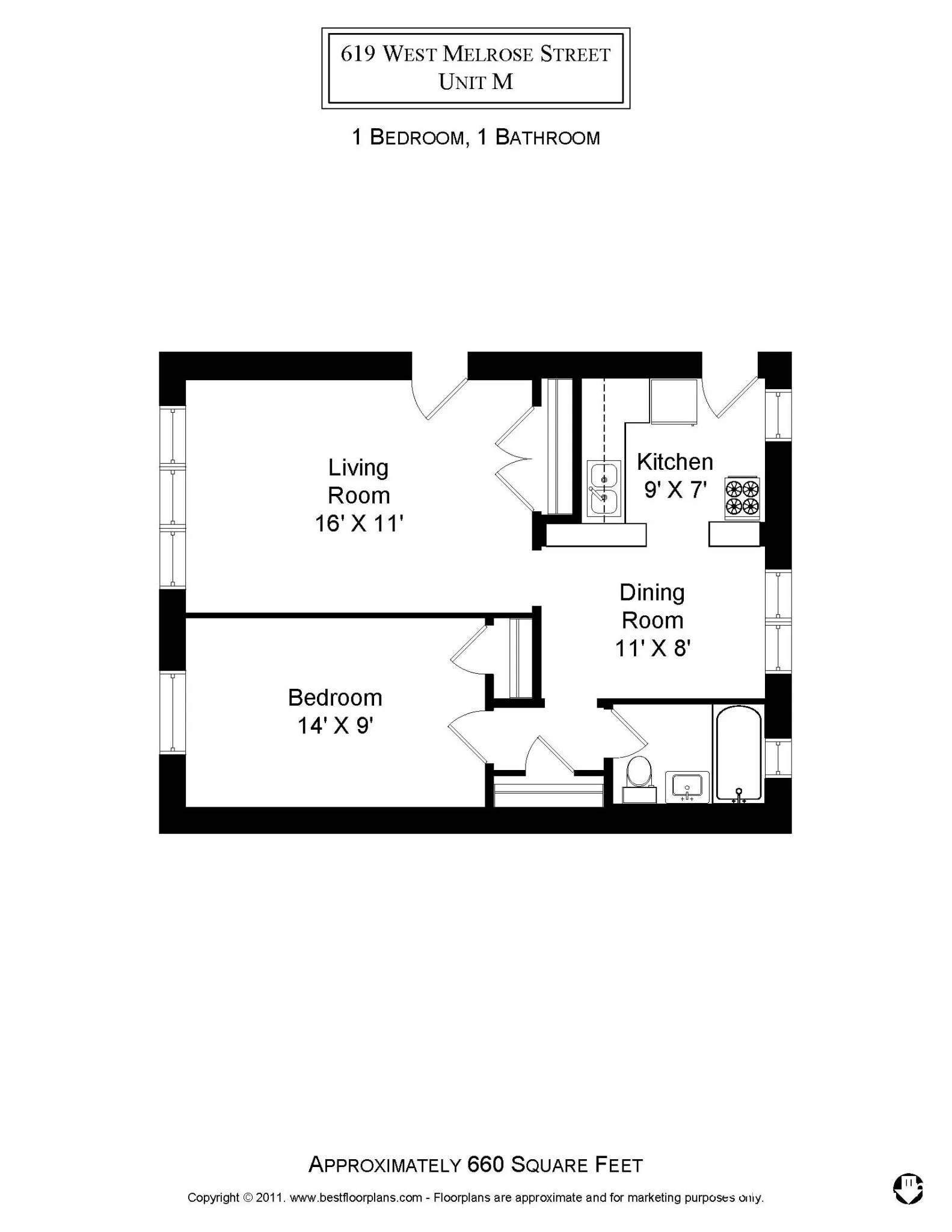 617 W Melrose St, ,  60657, USA 60657-unit#623-M1-Chicago-IL