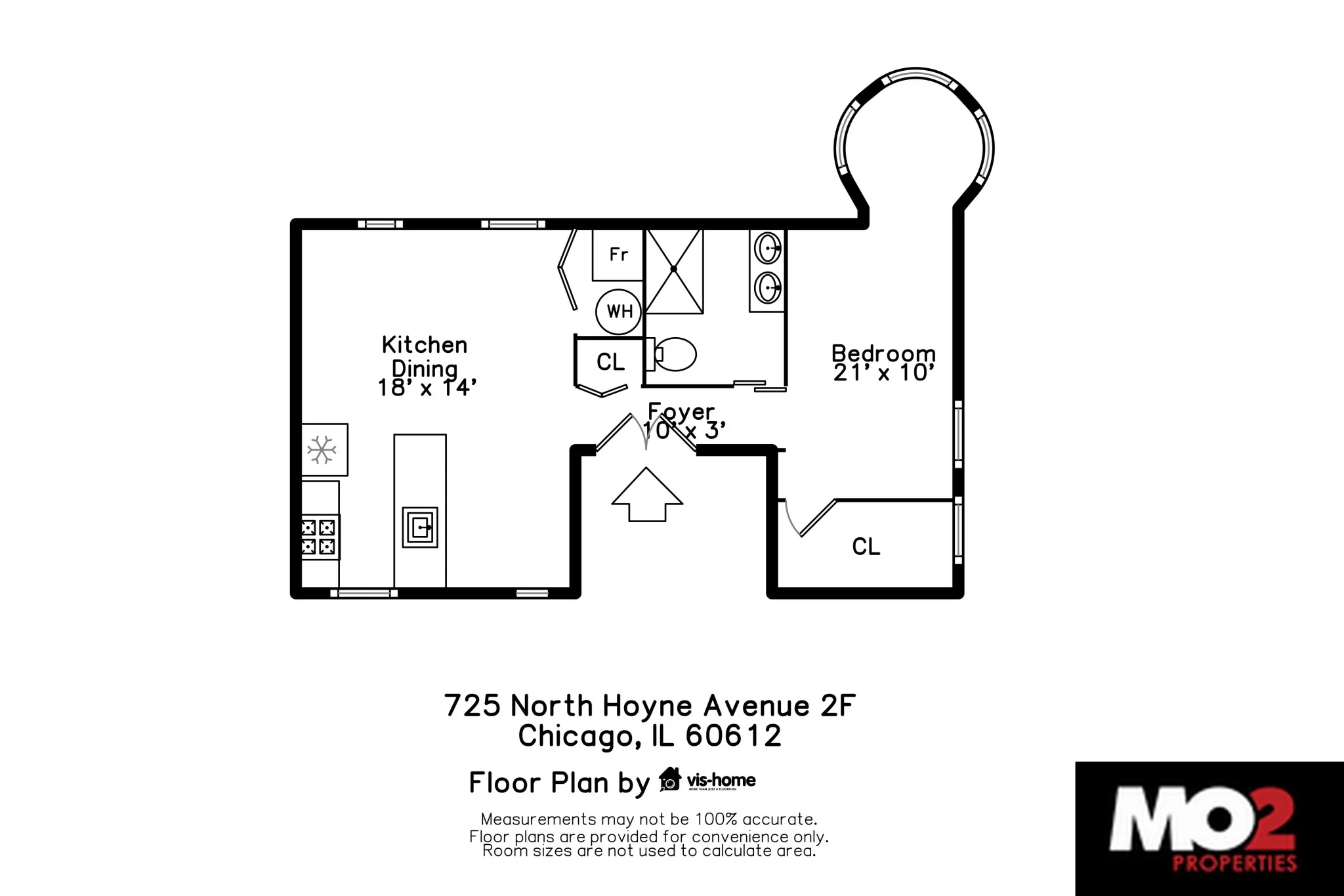 725 N Hoyne Ave, ,  60612, USA 60612-unit#2F-Chicago-IL