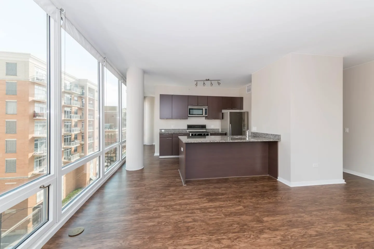 model kitchen apartment at 24 South Morgan Apartments