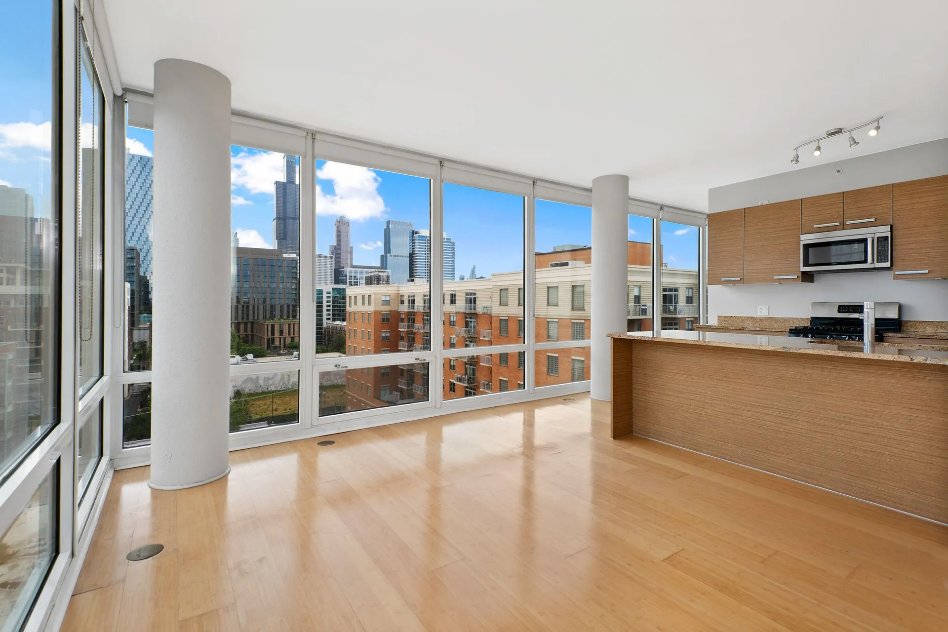 model kitchen apartment at 24 South Morgan Apartments