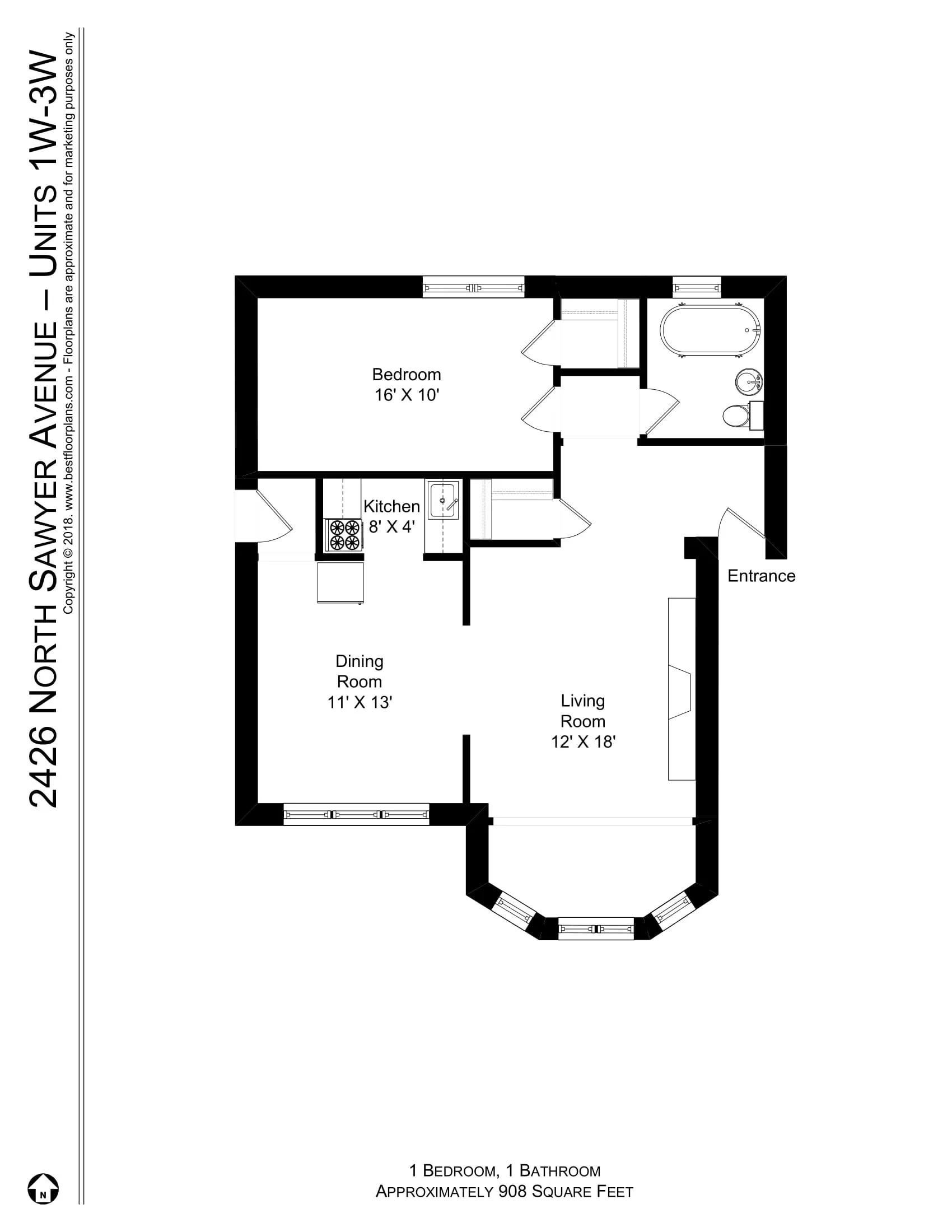 2426 N Sawyer 60618-unit#2W-Chicago-IL