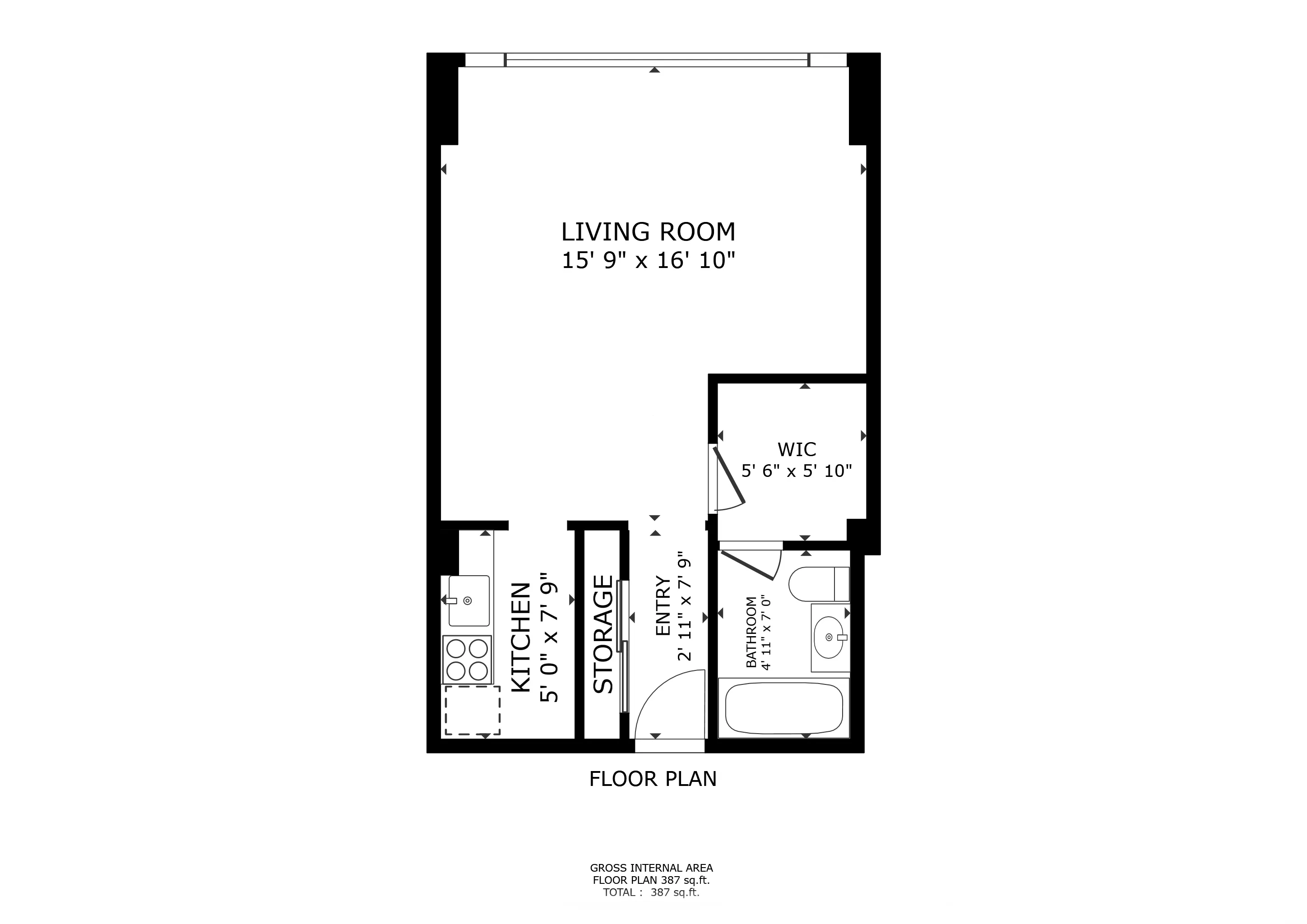 3130 North Lake Shore Drive, One Bedroom, Living Room