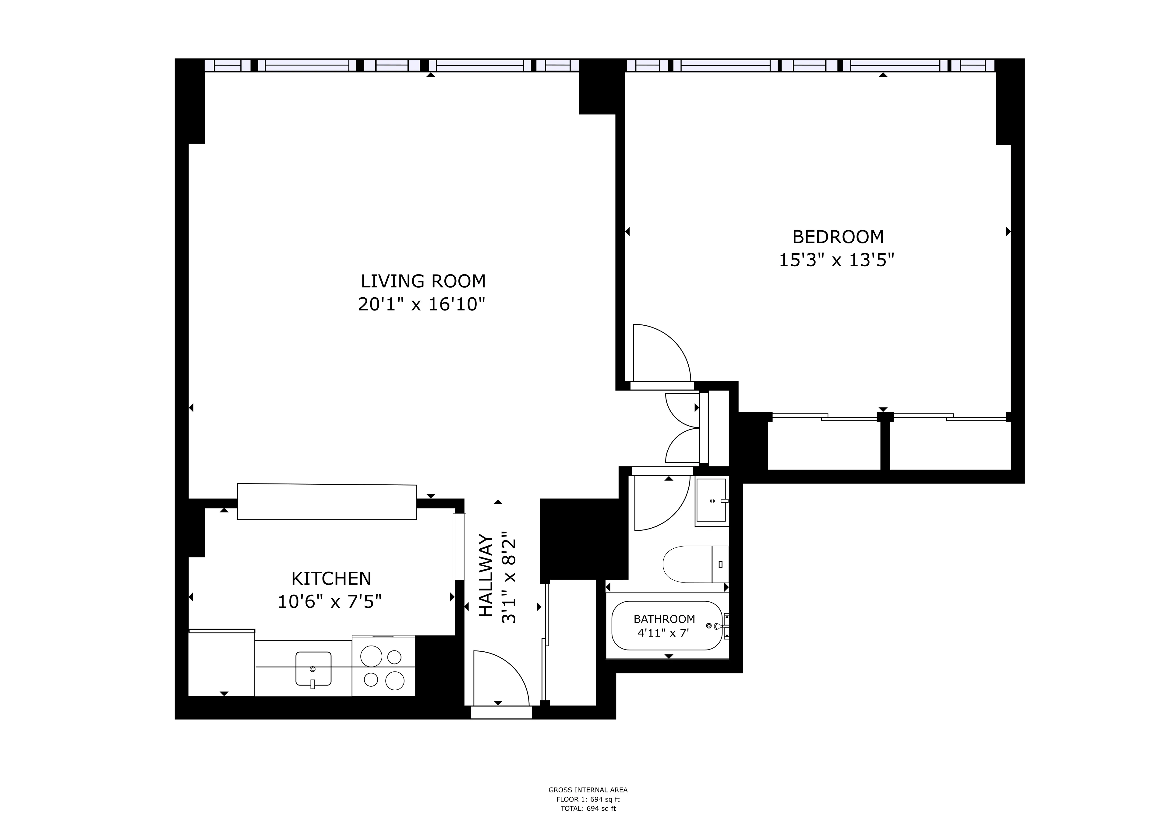 3130 North Lake Shore Drive, One Bedroom, Kitchen