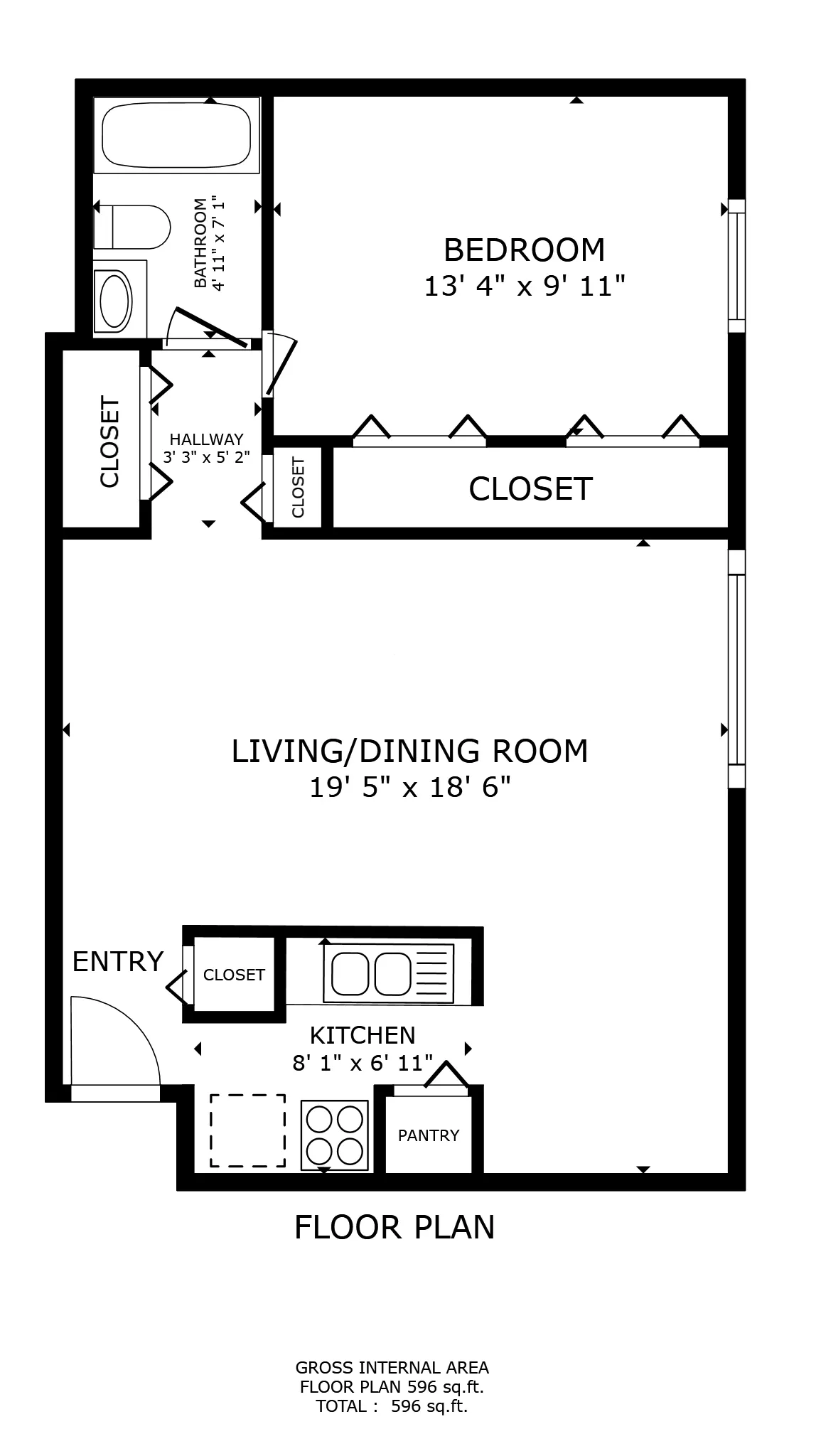 Studio Apartment at 2630 North Hampden Apartments in Lincoln Park, Chicago