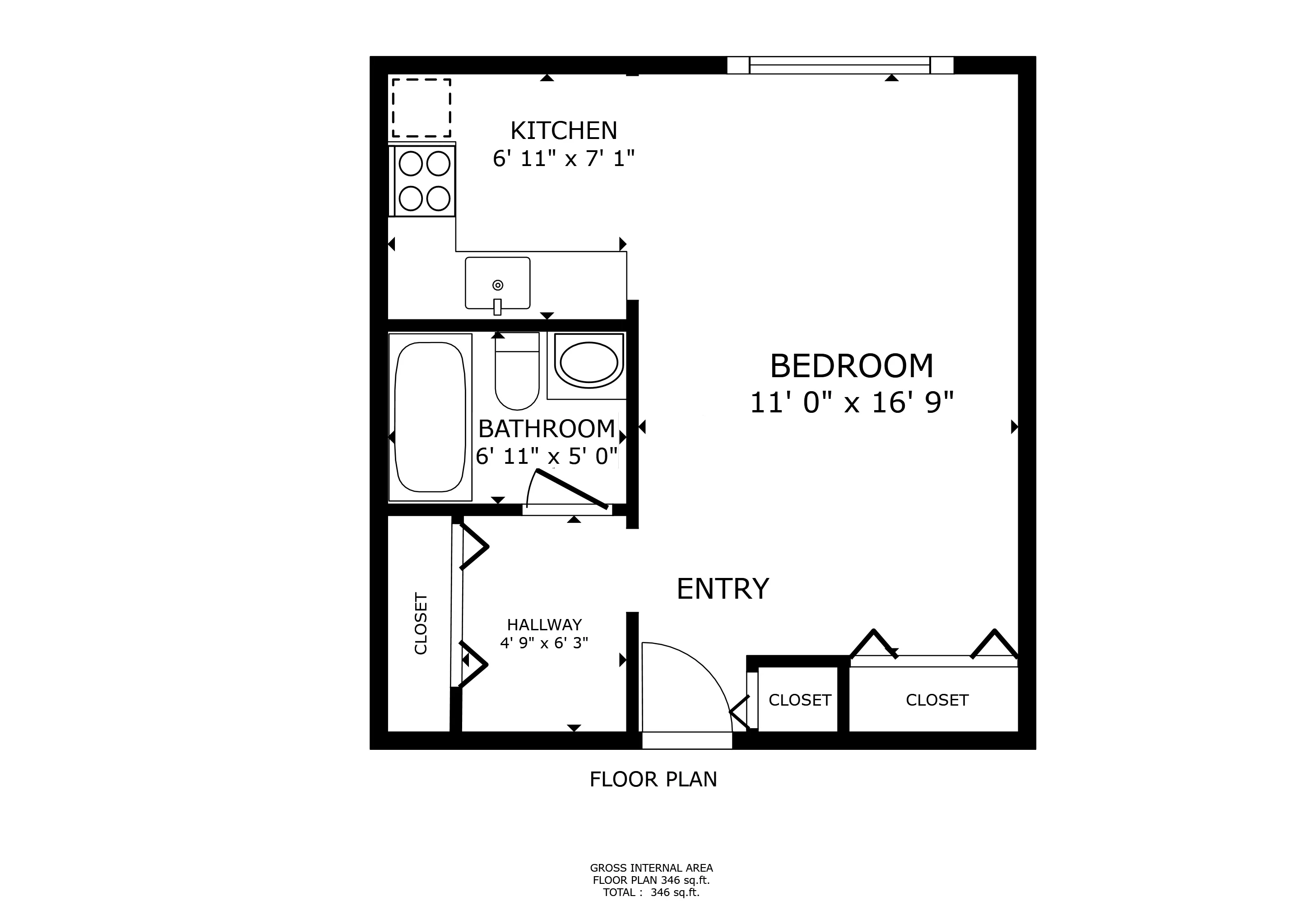 One Bedroom 2630 North Hampden Apartments in Lincoln Park, Chicago