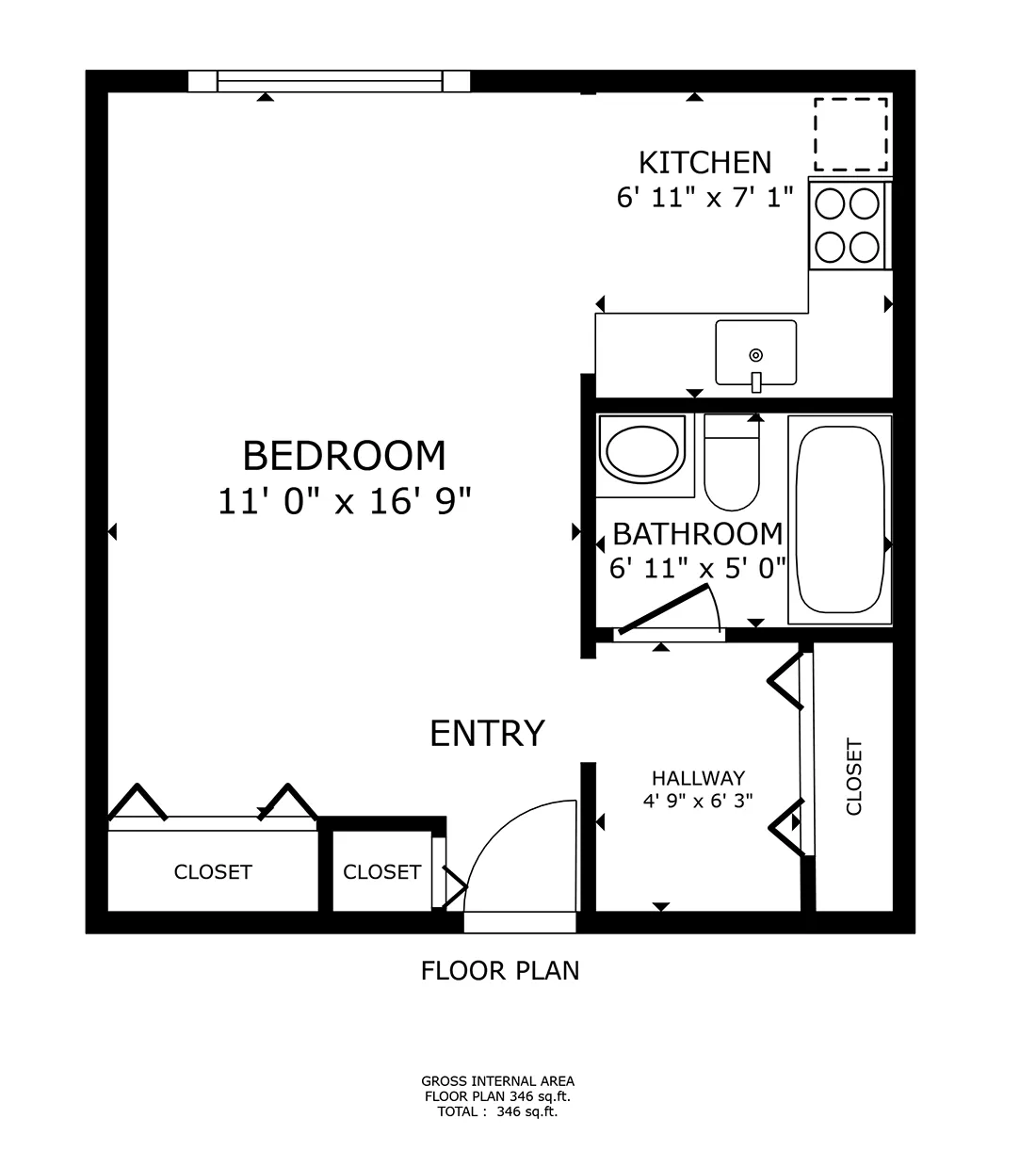 Studio Apartment at 2630 North Hampden Apartments in Lincoln Park, Chicago