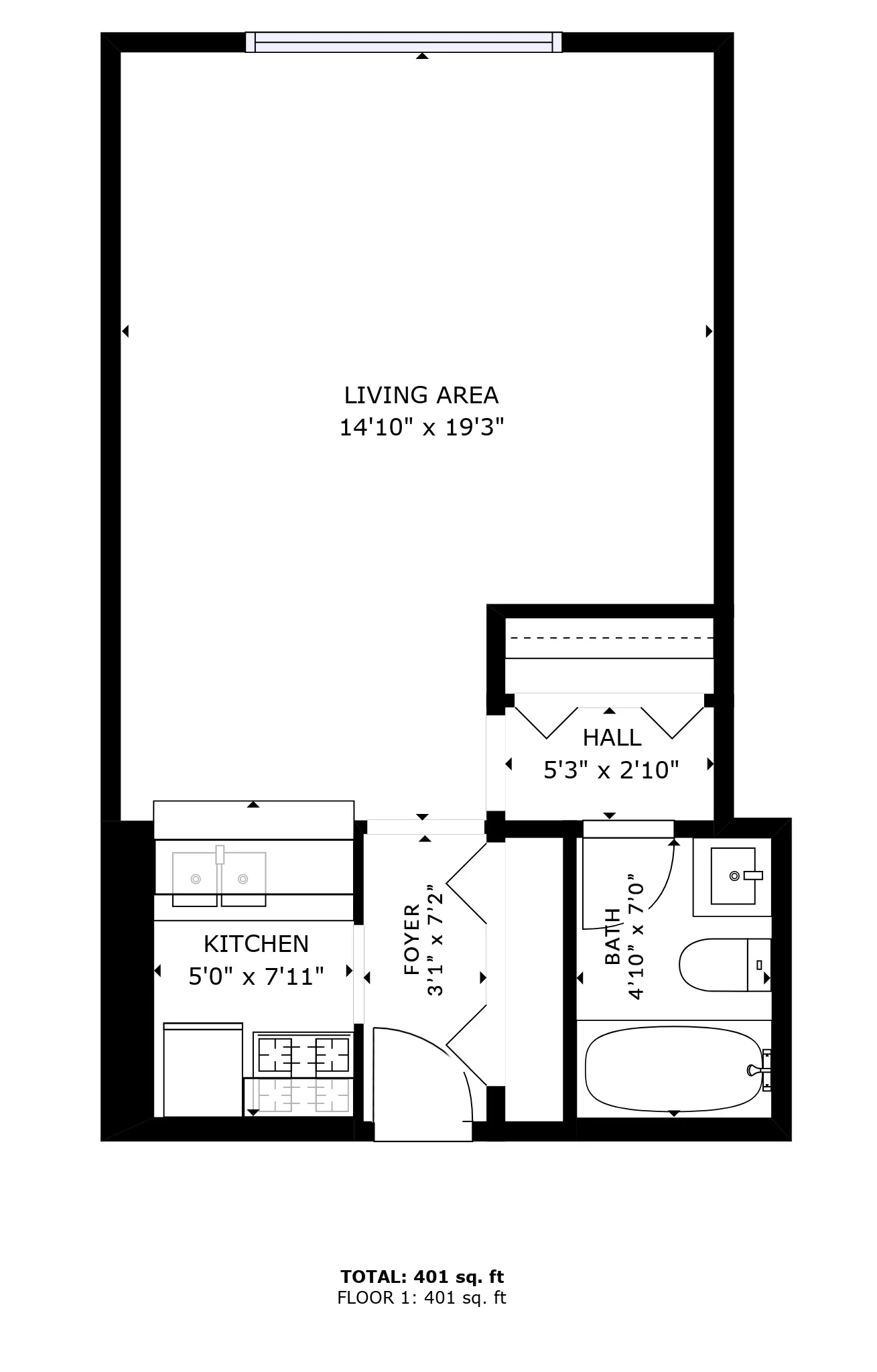 kitchen at 515 West Barry Apartments in Lakeview, Chicago