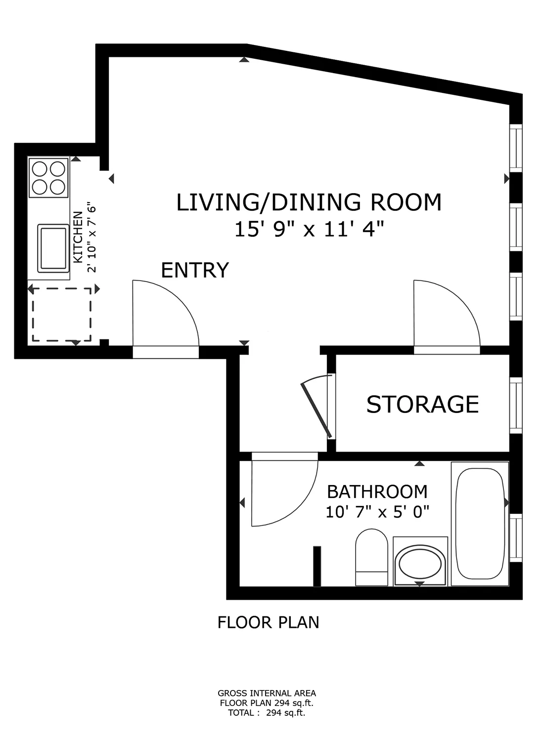 596 West Hawthorne, Studio Apartment