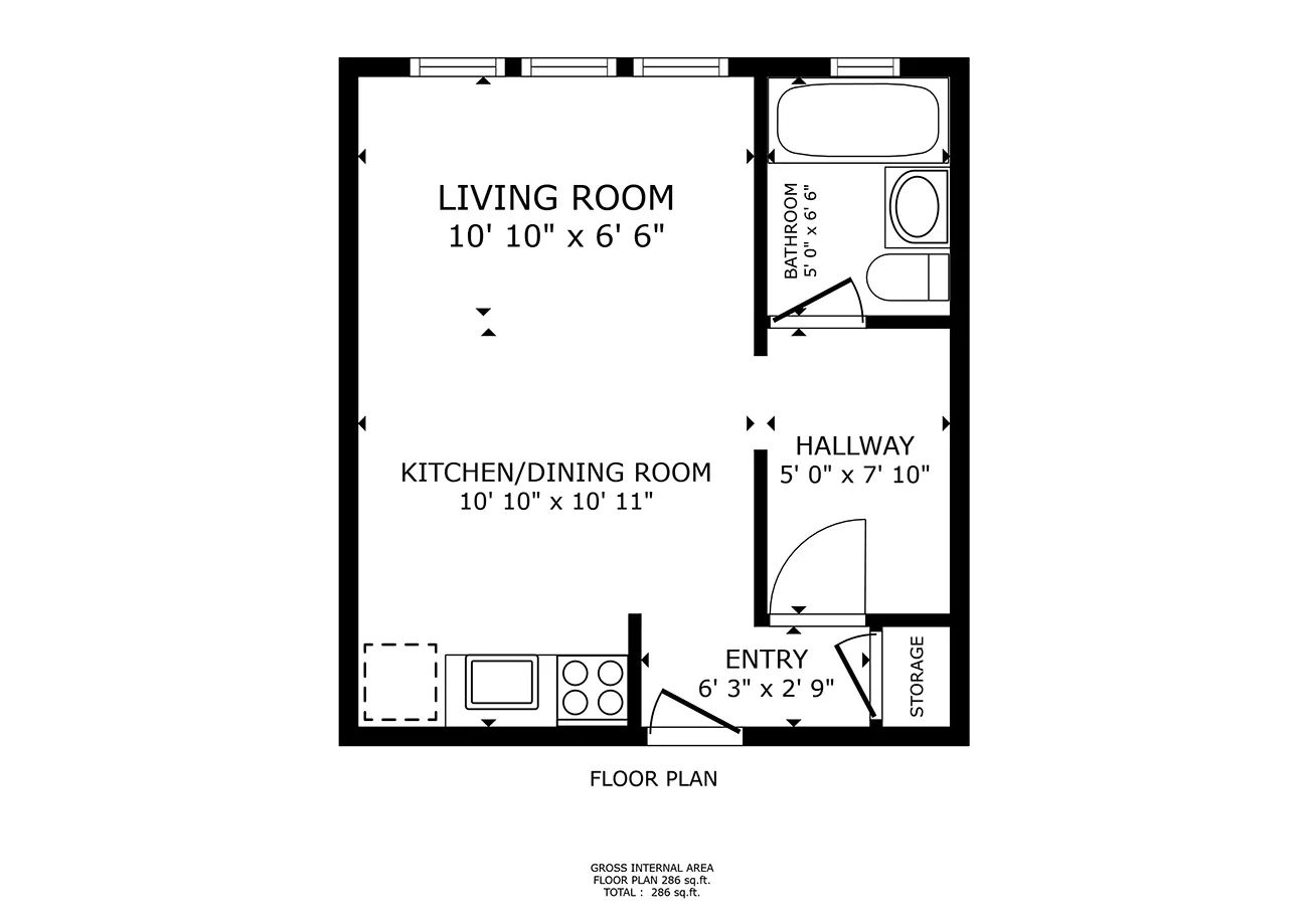 596 West Hawthorne, Studio Apartment