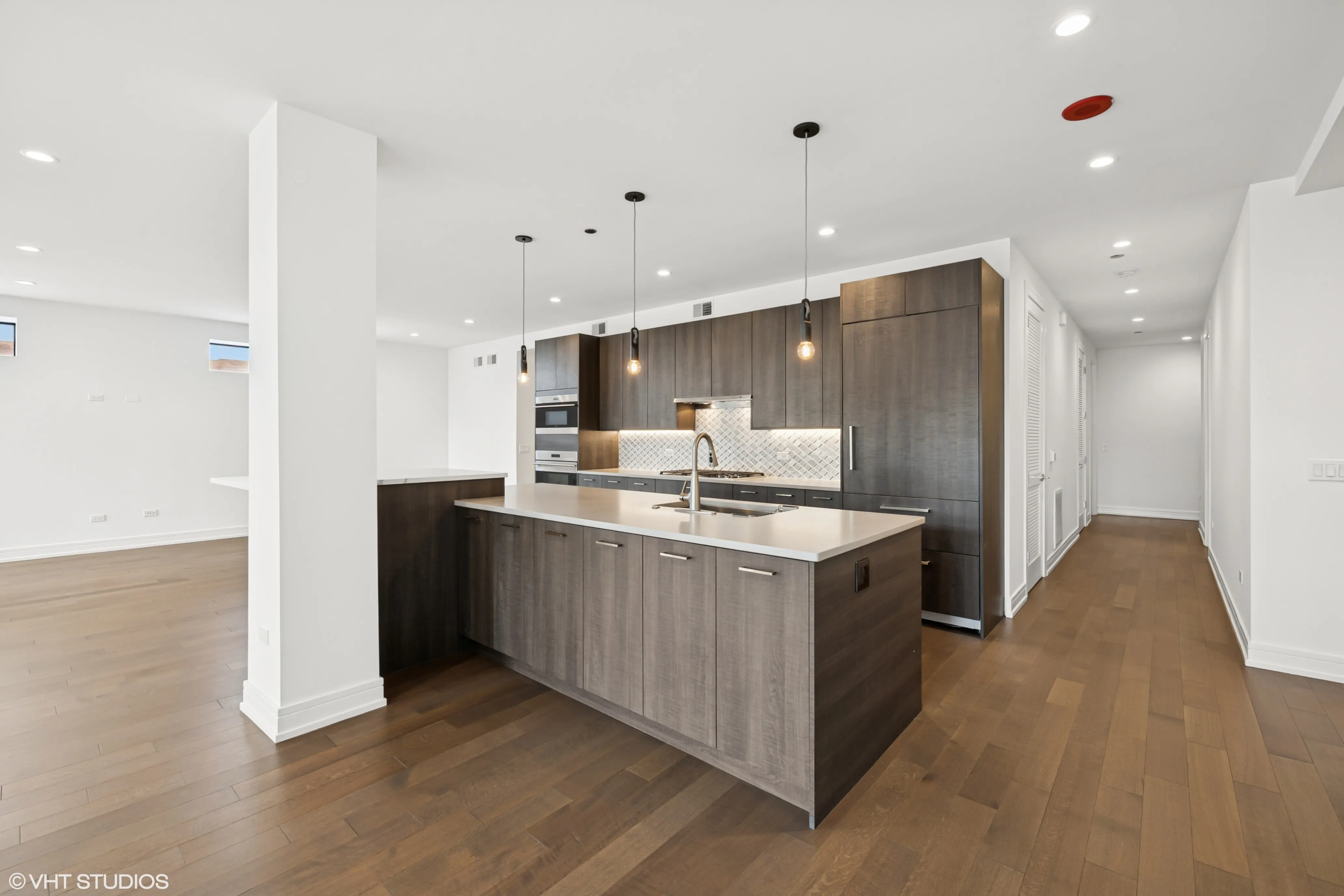 Living room at Melrose on the Lake Apartments in Lakeview, Chicago