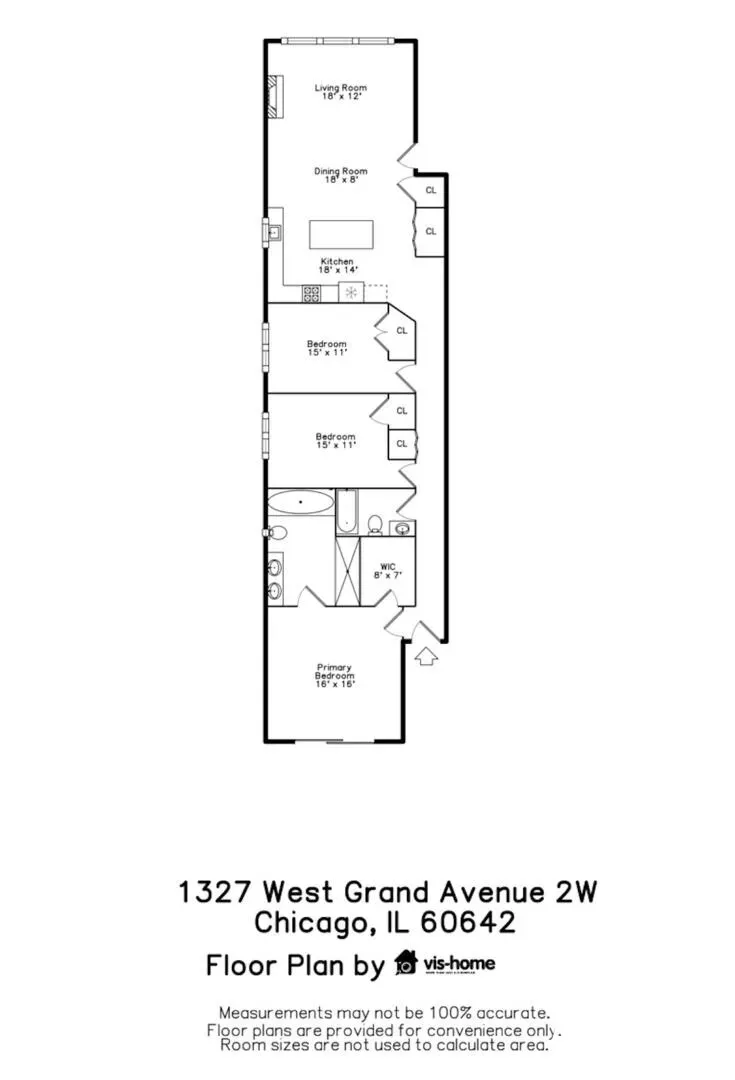 1327 W Grand Ave   60642 60642-unit#2W-Chicago-IL