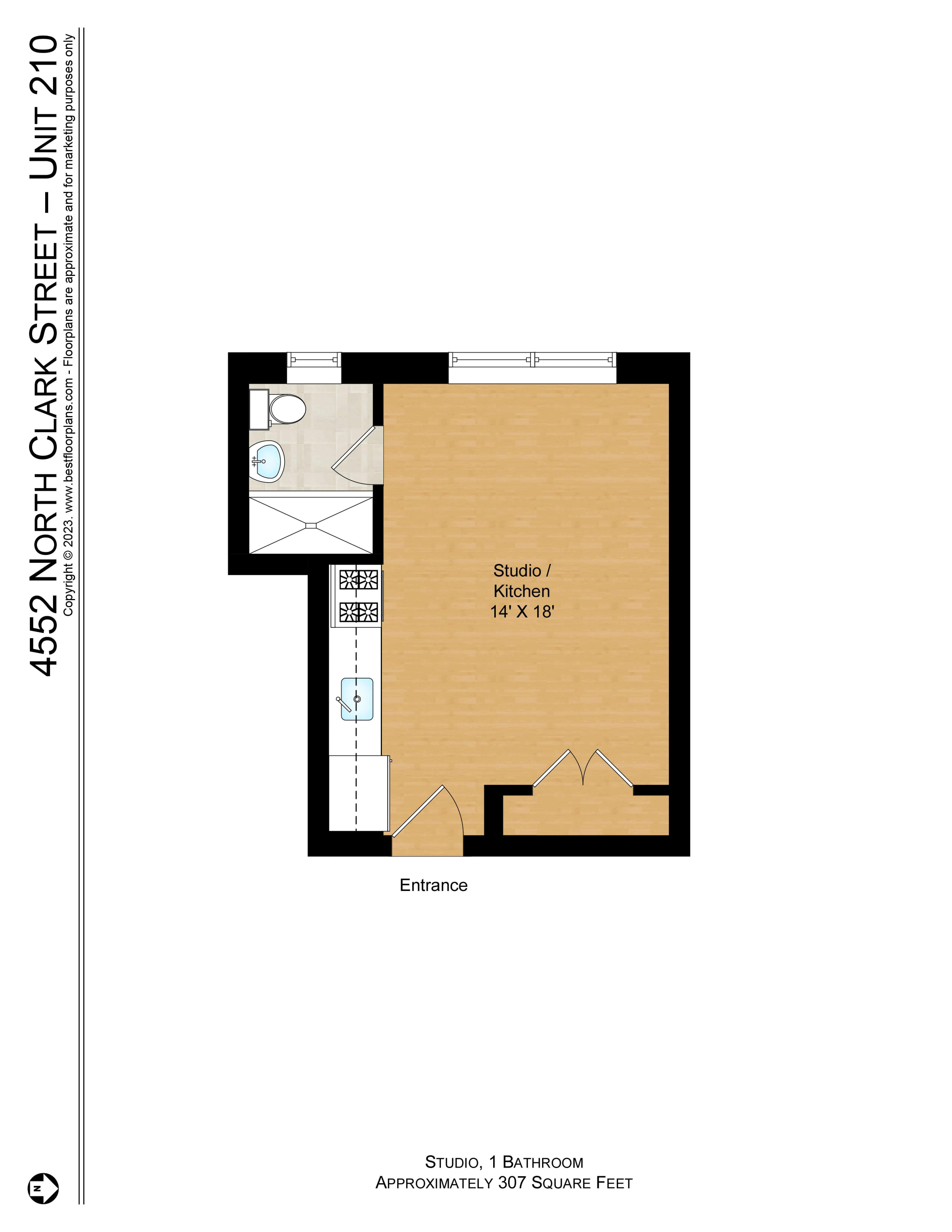 4538 N Clark St   60640 60640-unit#210-Chicago-IL