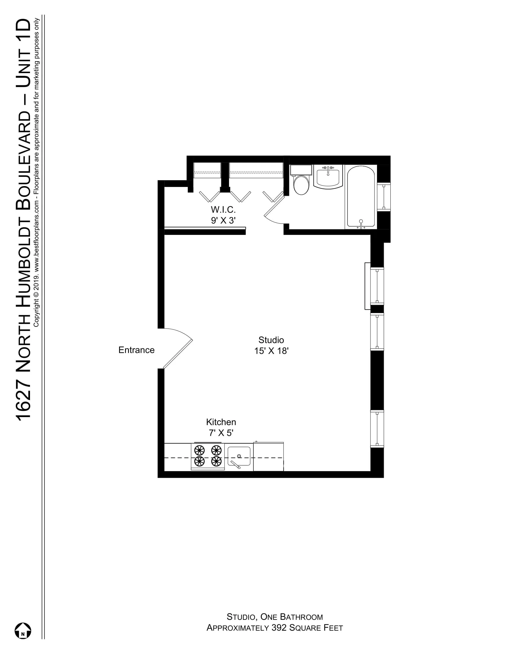 1627 N Humboldt Blvd   60647 60647-unit#1D-Chicago-IL