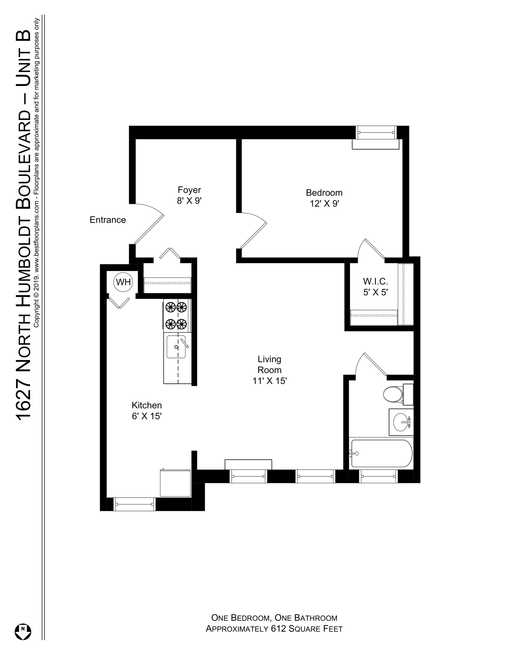 1627 N Humboldt Blvd   60647 60647-unit#4B-Chicago-IL