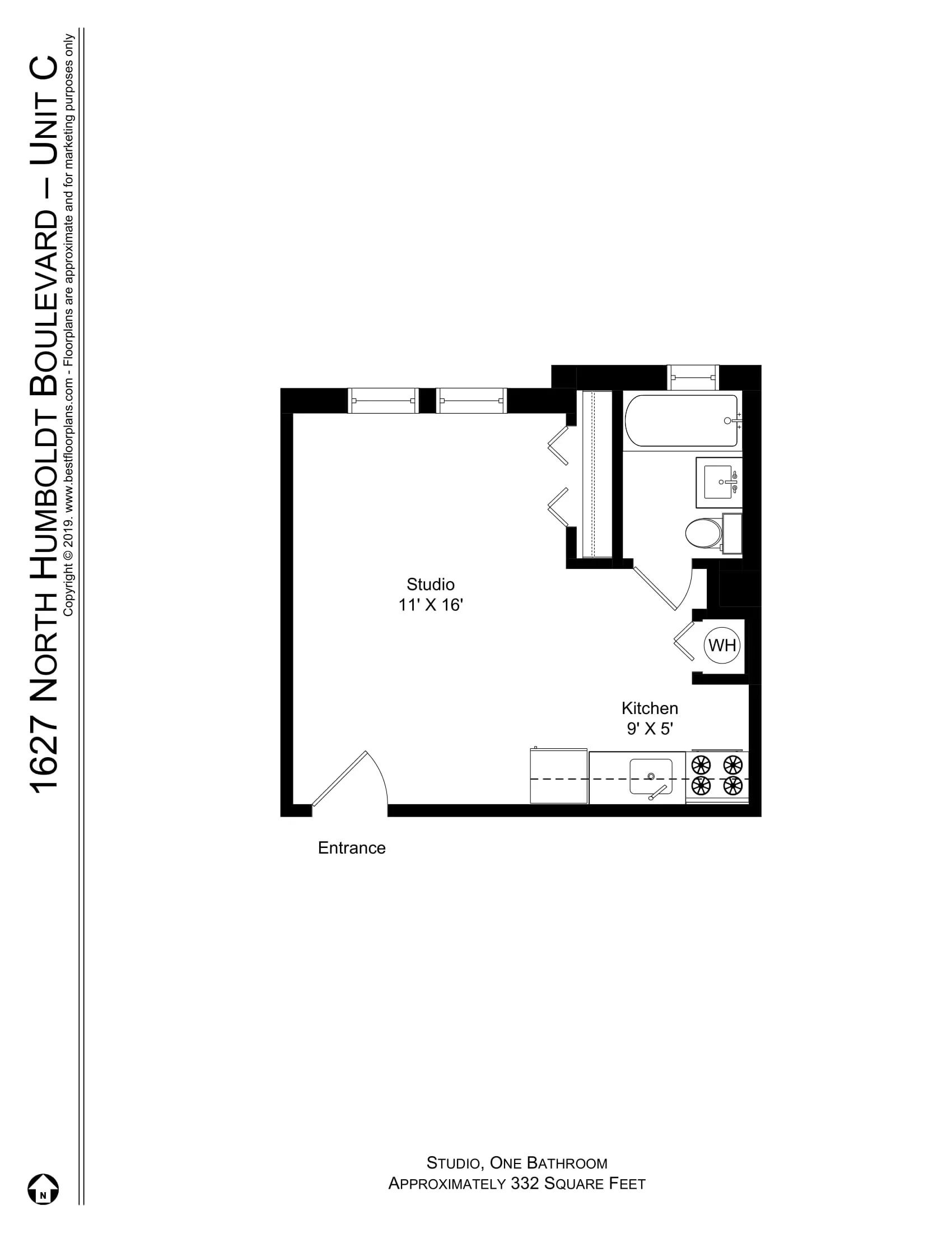 1627 N Humboldt Blvd   60647 60647-unit#3C-Chicago-IL