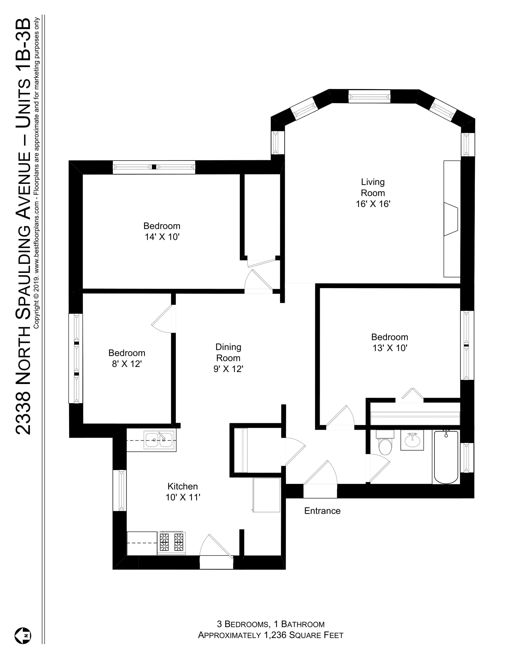 2338 N Spaulding Ave   60647 60647-unit#3B-Chicago-IL