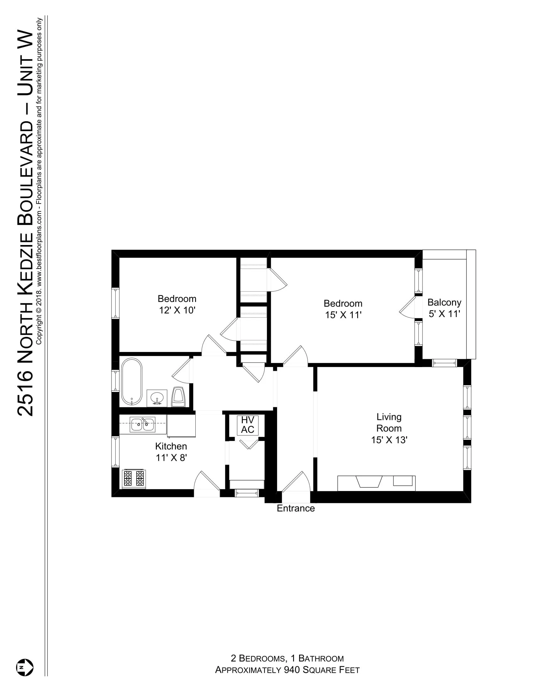 2516 N. Kedzie ,  60647 60647-unit#1W-Chicago-IL