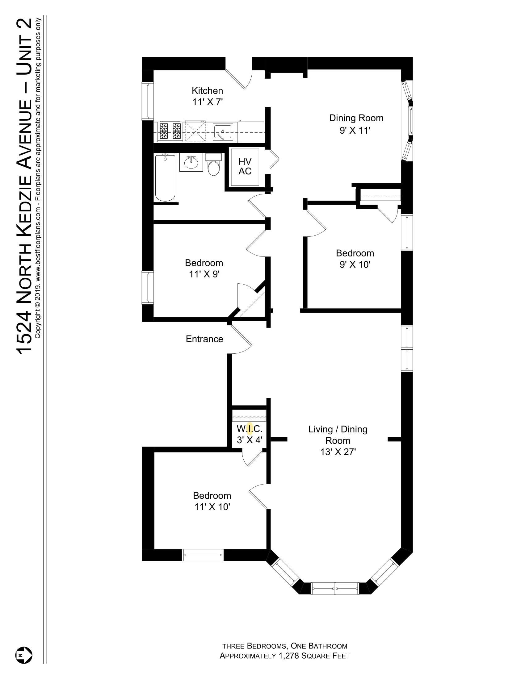 1524 N Kedzie Ave   60651 60651-unit#2-Chicago-IL