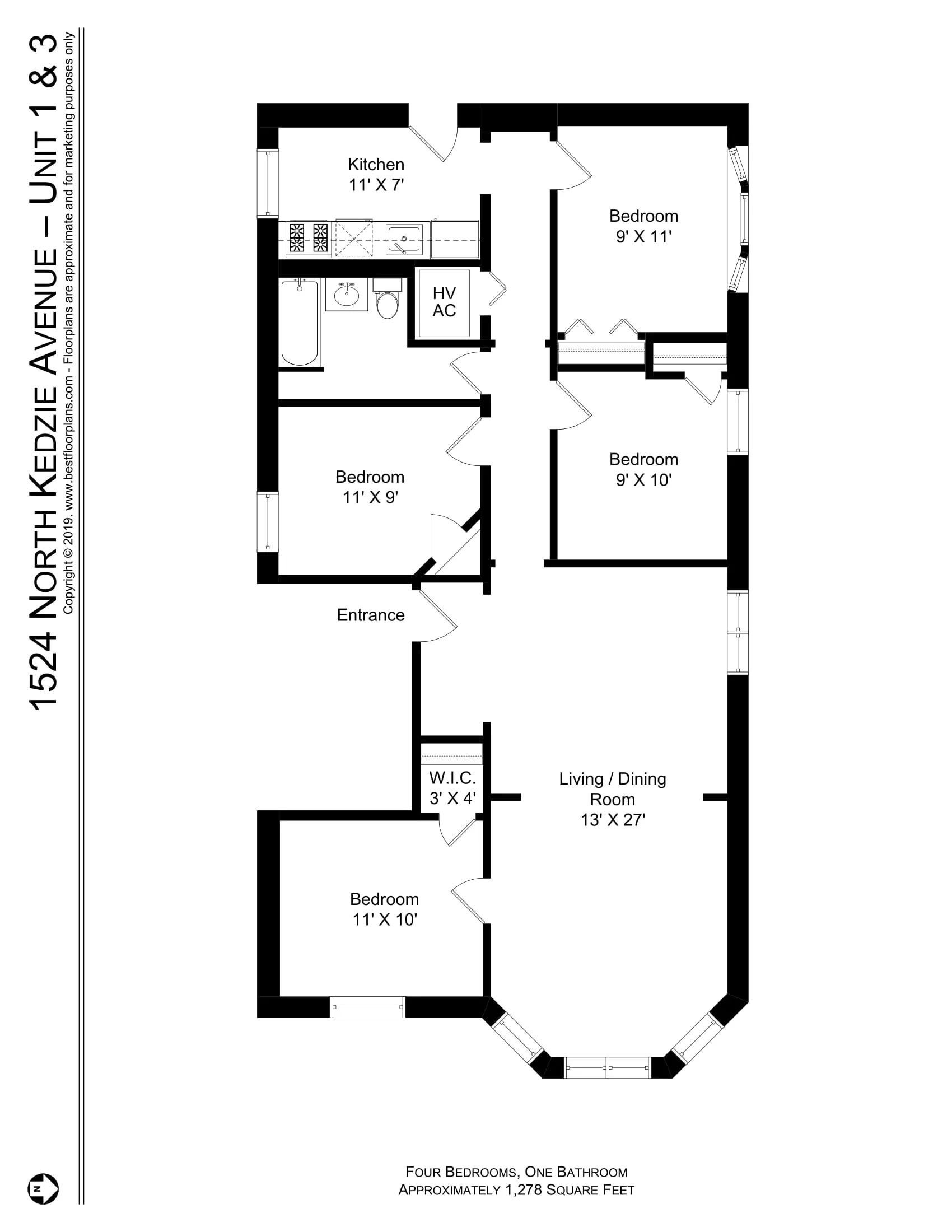 1524 N Kedzie Ave   60651 60651-unit#3-Chicago-IL