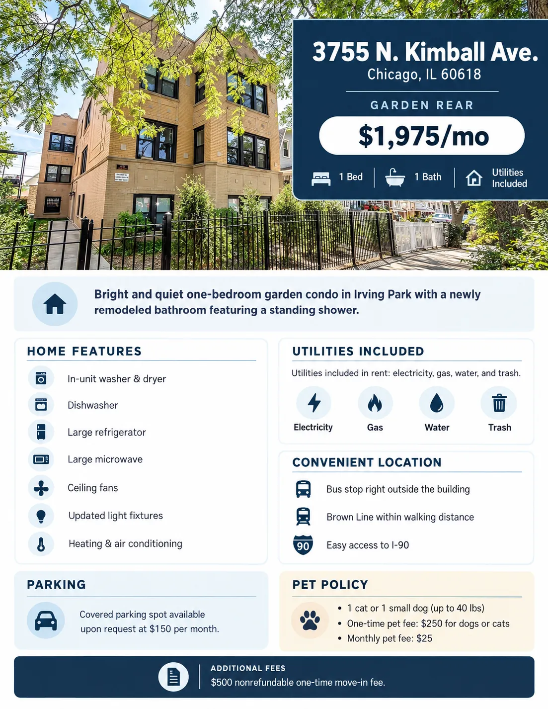 3755 N Kimball Ave   60618 60618-unit#GR-Chicago-IL