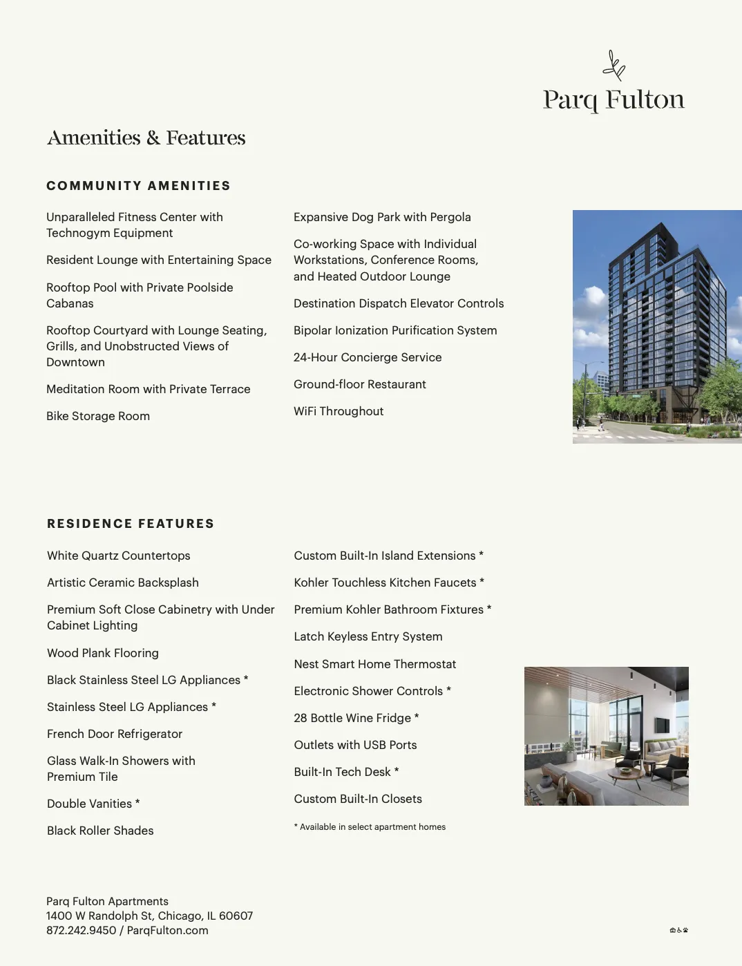 1400 W Randolph St   60607 60607-Parq Fulton-Chicago-IL