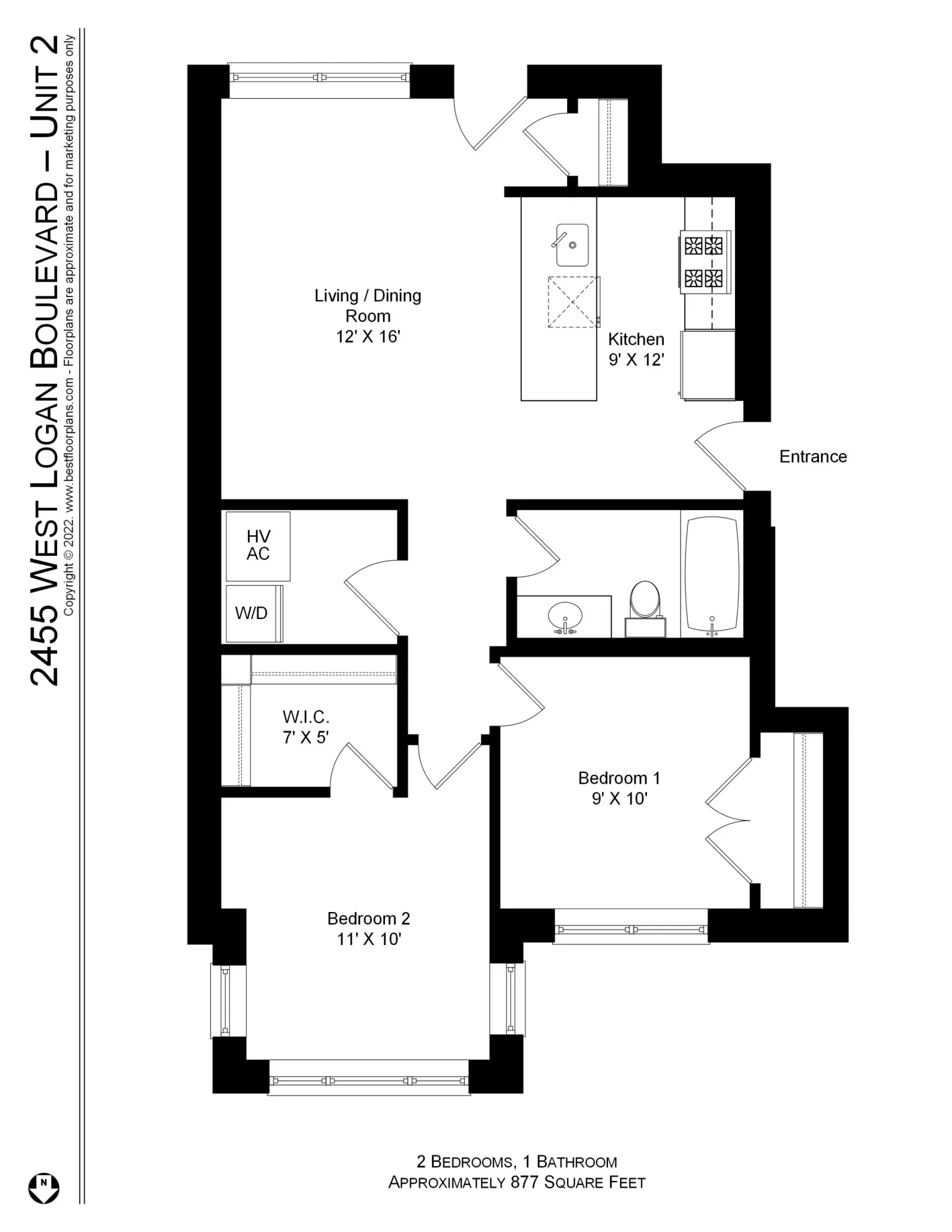 2455 W Logan Blvd, ,  60647, USA 60647-unit#2455-2-Chicago-IL