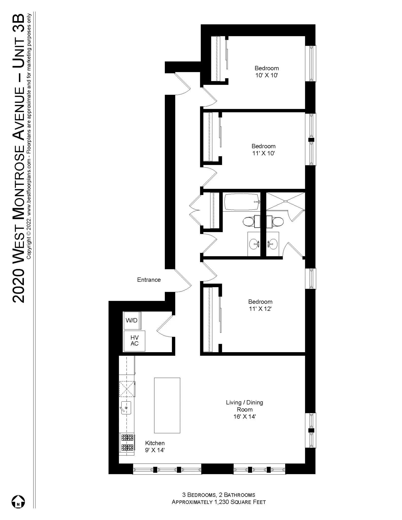 2020 W Montrose Ave, ,  60618, USA 60625-unit#2020-3B-Chicago-IL