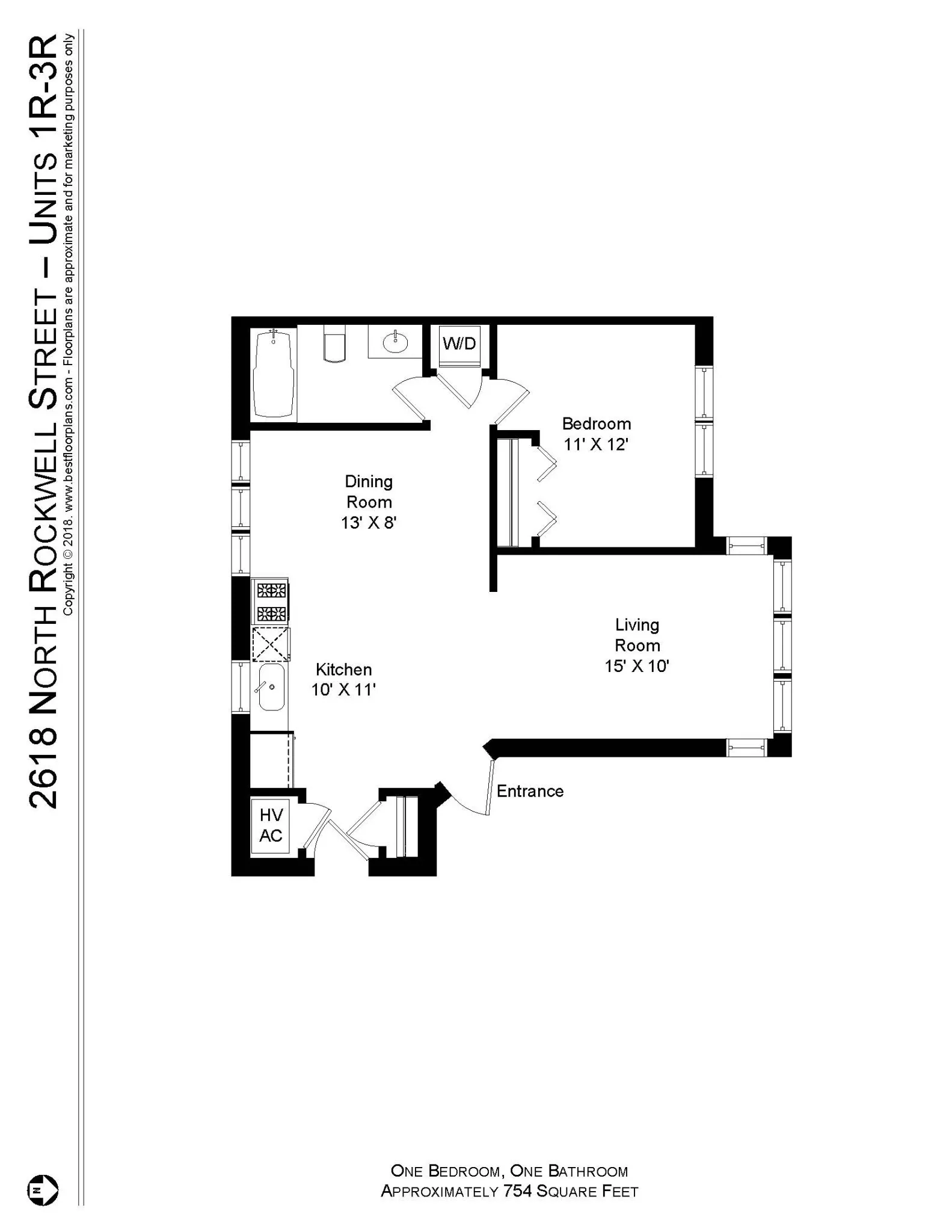 2618 N Rockwell St, ,  60647, USA 60647-unit#2618-2R-Chicago-IL