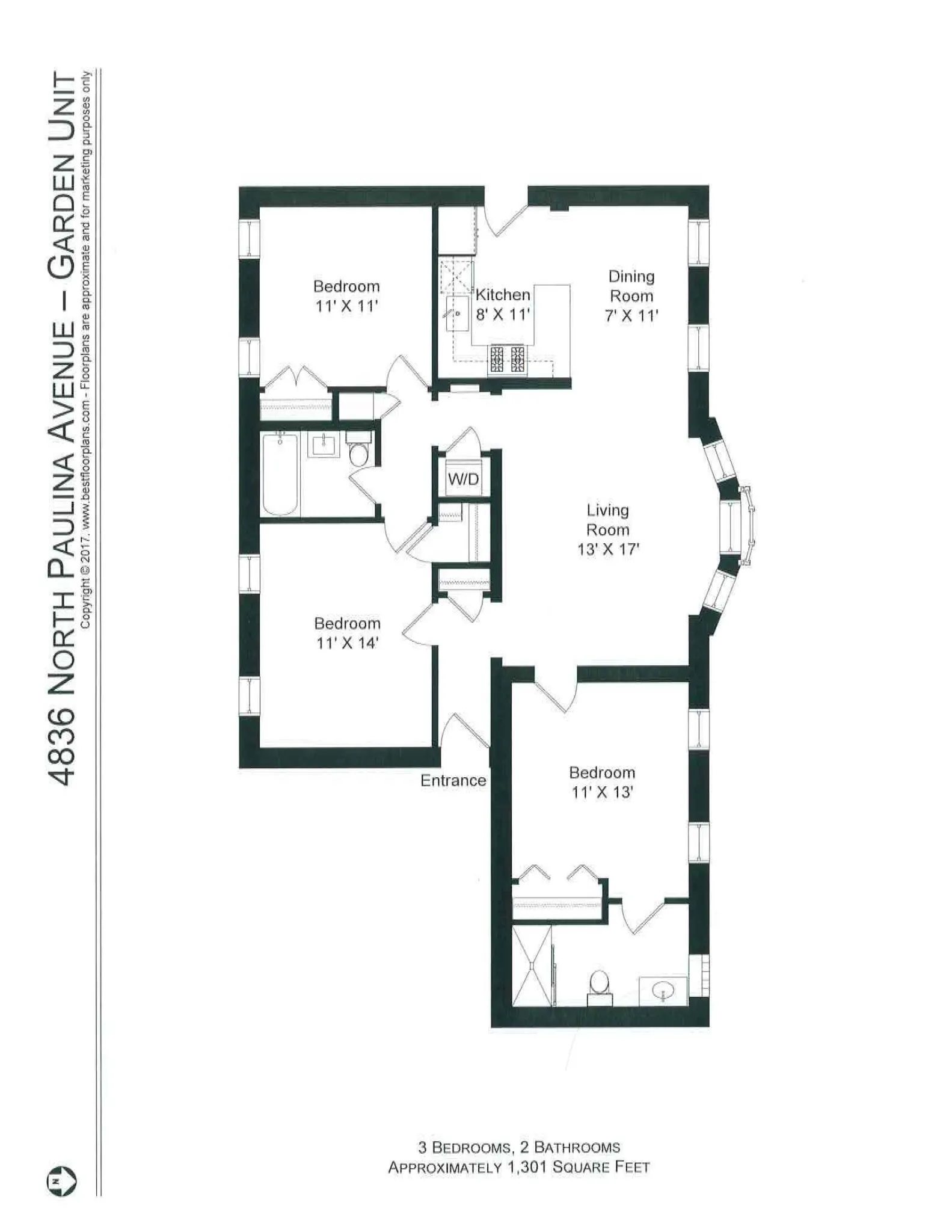 4836 N Paulina St, ,  60640, USA 60640-unit#4836-G-Chicago-IL