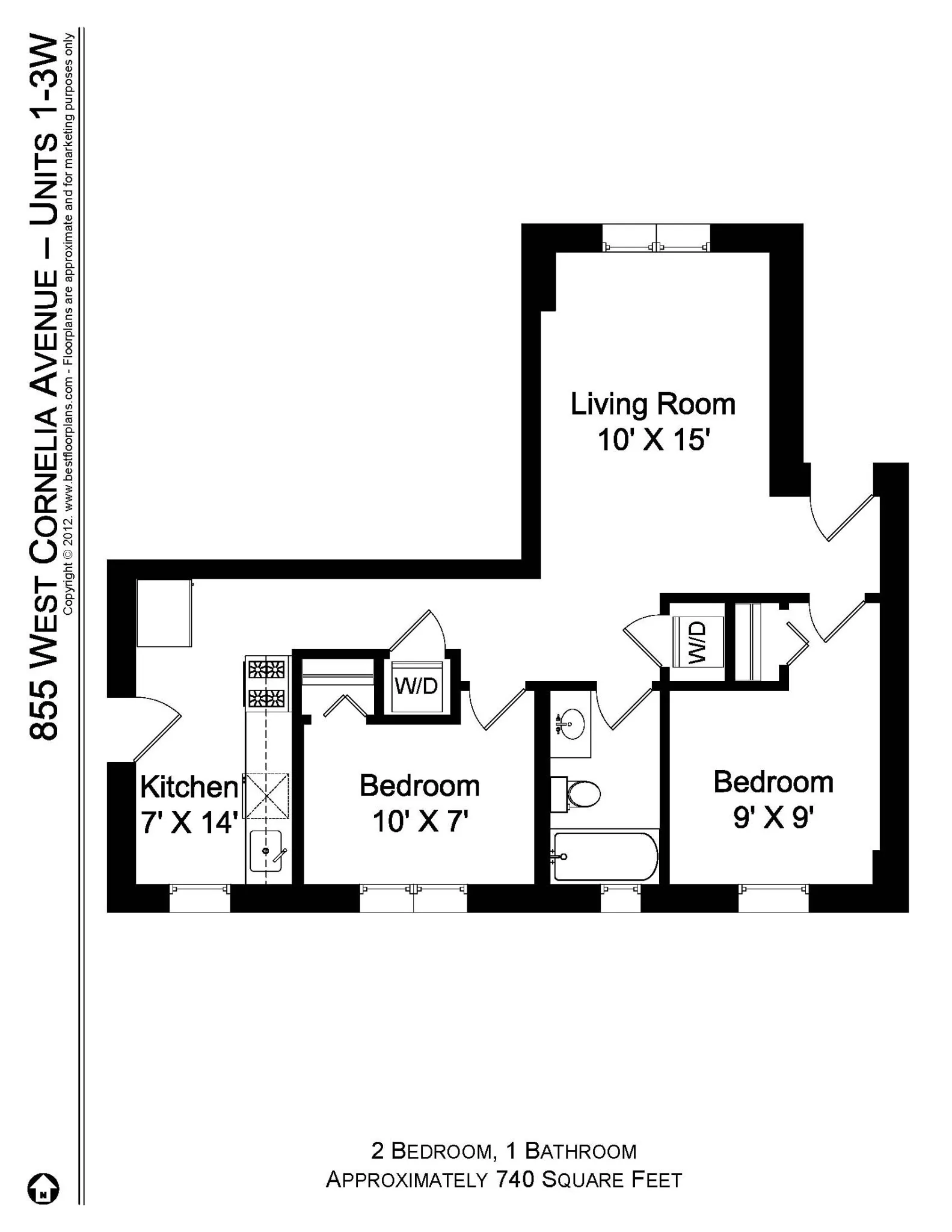 851 W Cornelia Ave, ,  60657, USA 60657-unit#855-2W-Chicago-IL