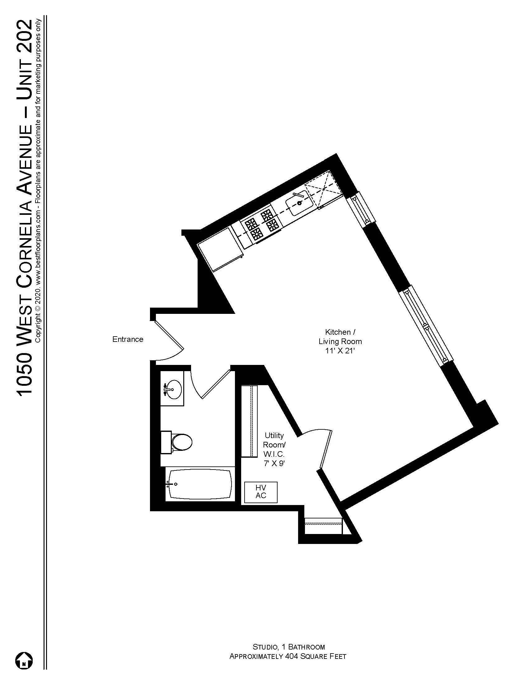 1050 W Cornelia Ave, ,  60657, USA 60657-unit#1050-202-Chicago-IL