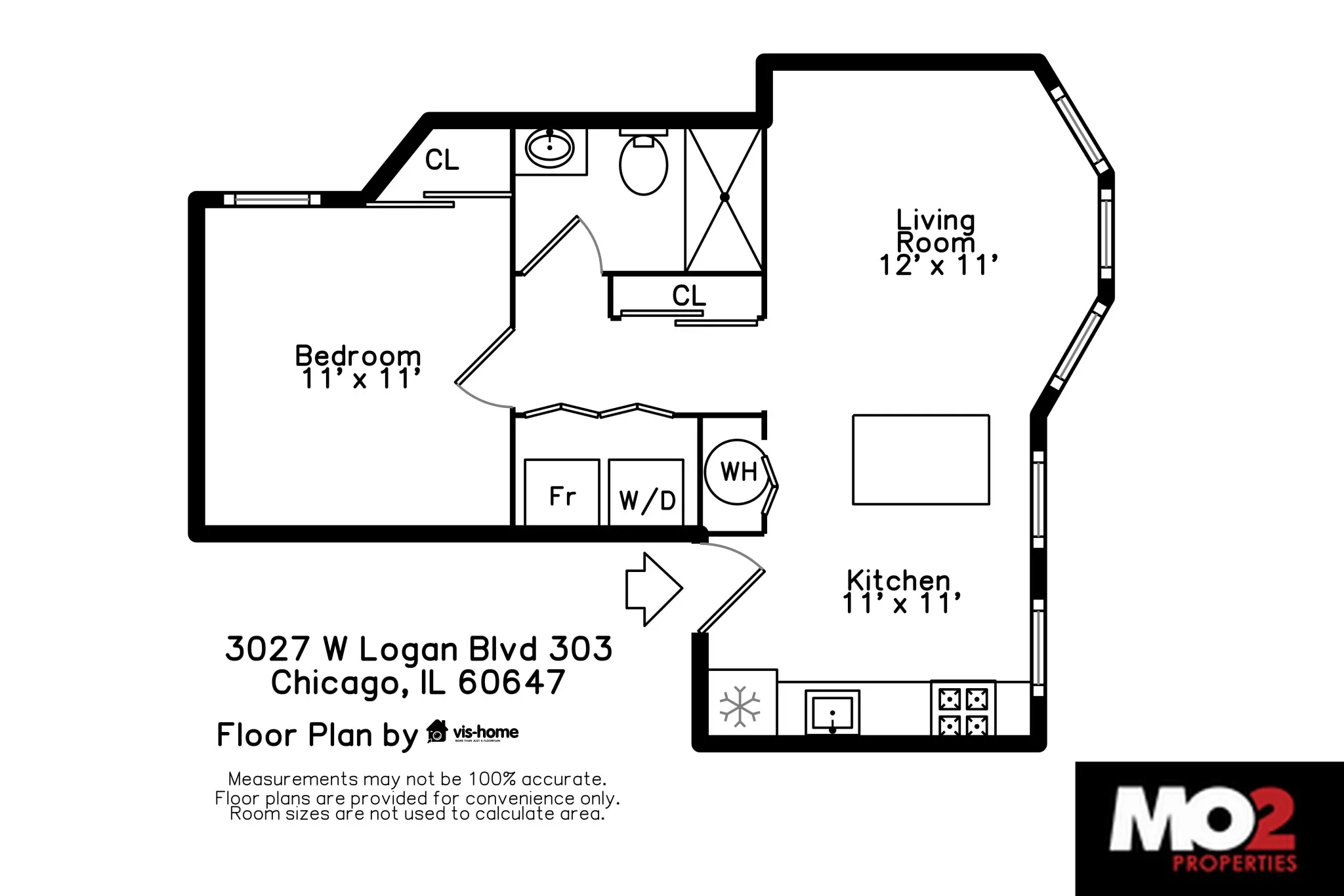 3027 W Logan Blvd, ,  60647, USA 60647-unit#304-Chicago-IL