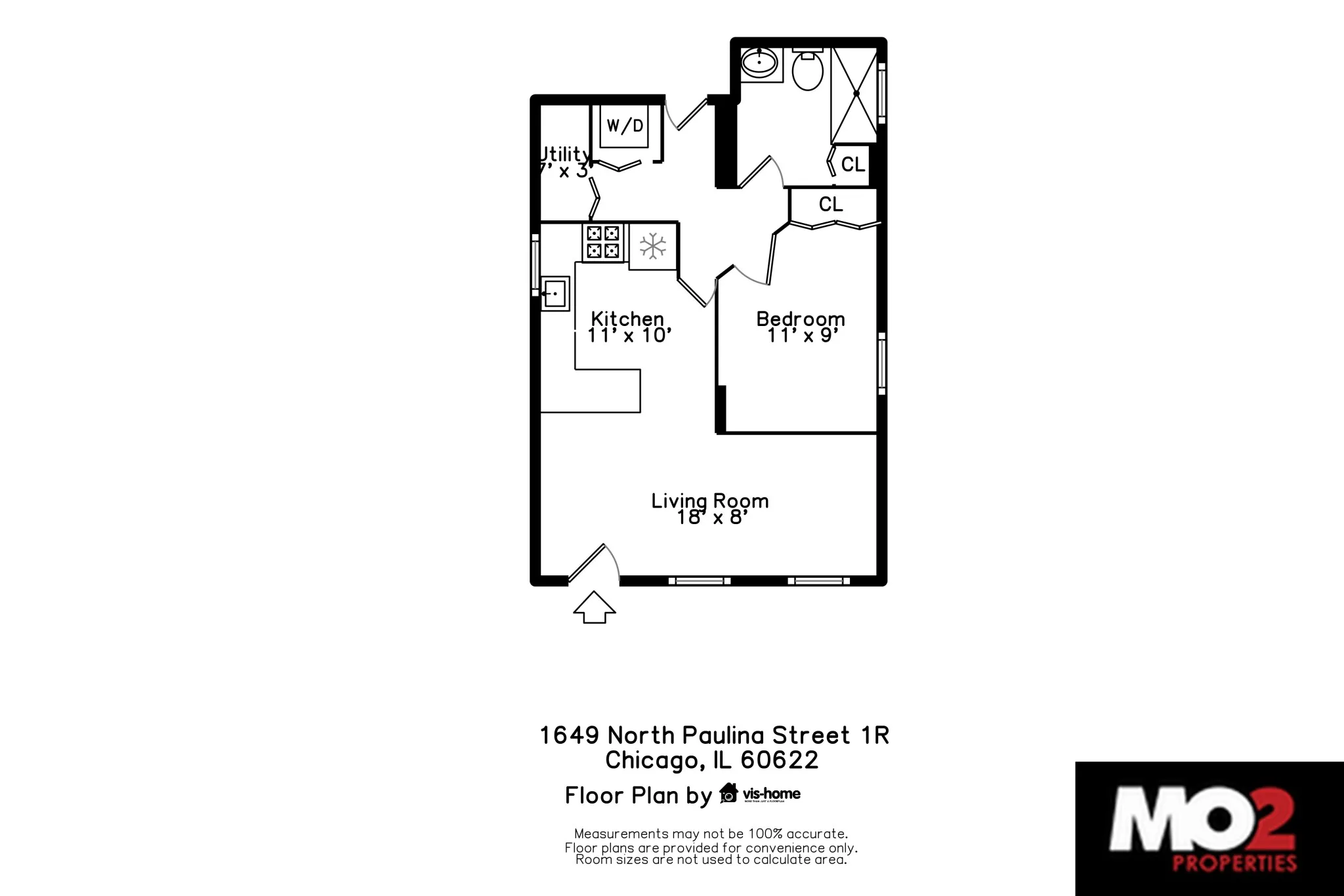 1649 N Paulina St, ,  60622, USA 60622-unit#1R-Chicago-IL