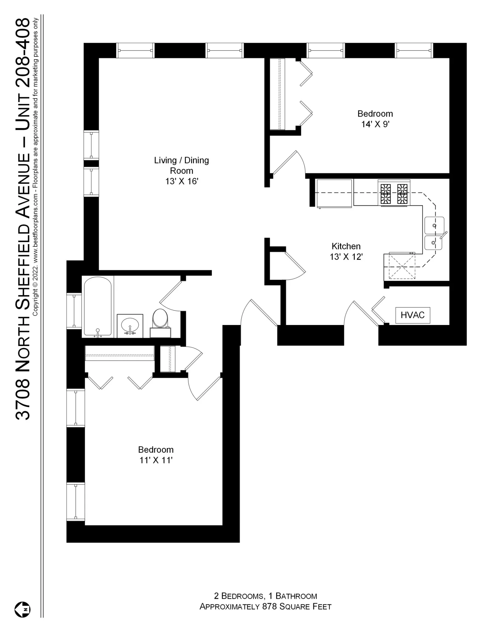 3708 N Sheffield Ave, ,  60613, USA 60613-unit#3708-208-Chicago-IL