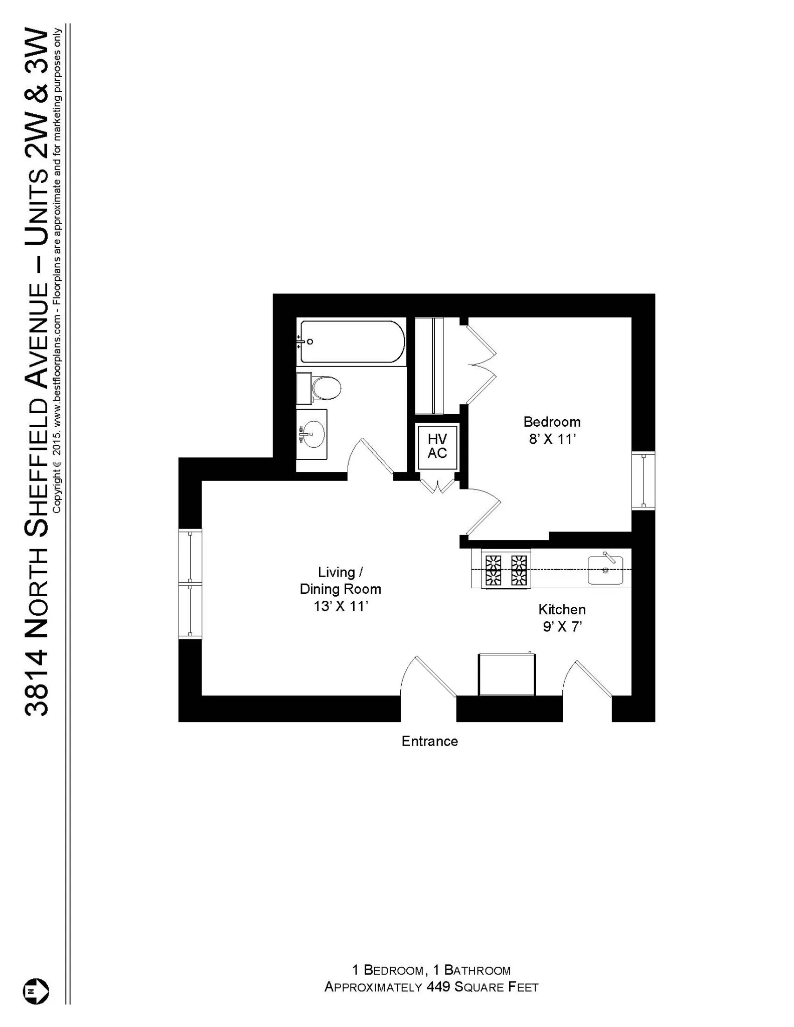 3808 N Sheffield Ave, ,  60613, USA 60613-unit#3814S-2W-Chicago-IL