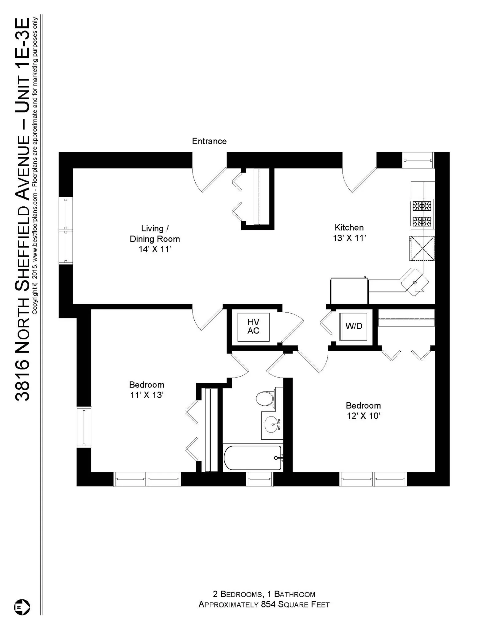3808 N Sheffield Ave, ,  60613, USA 60613-unit#3816S-3E-Chicago-IL