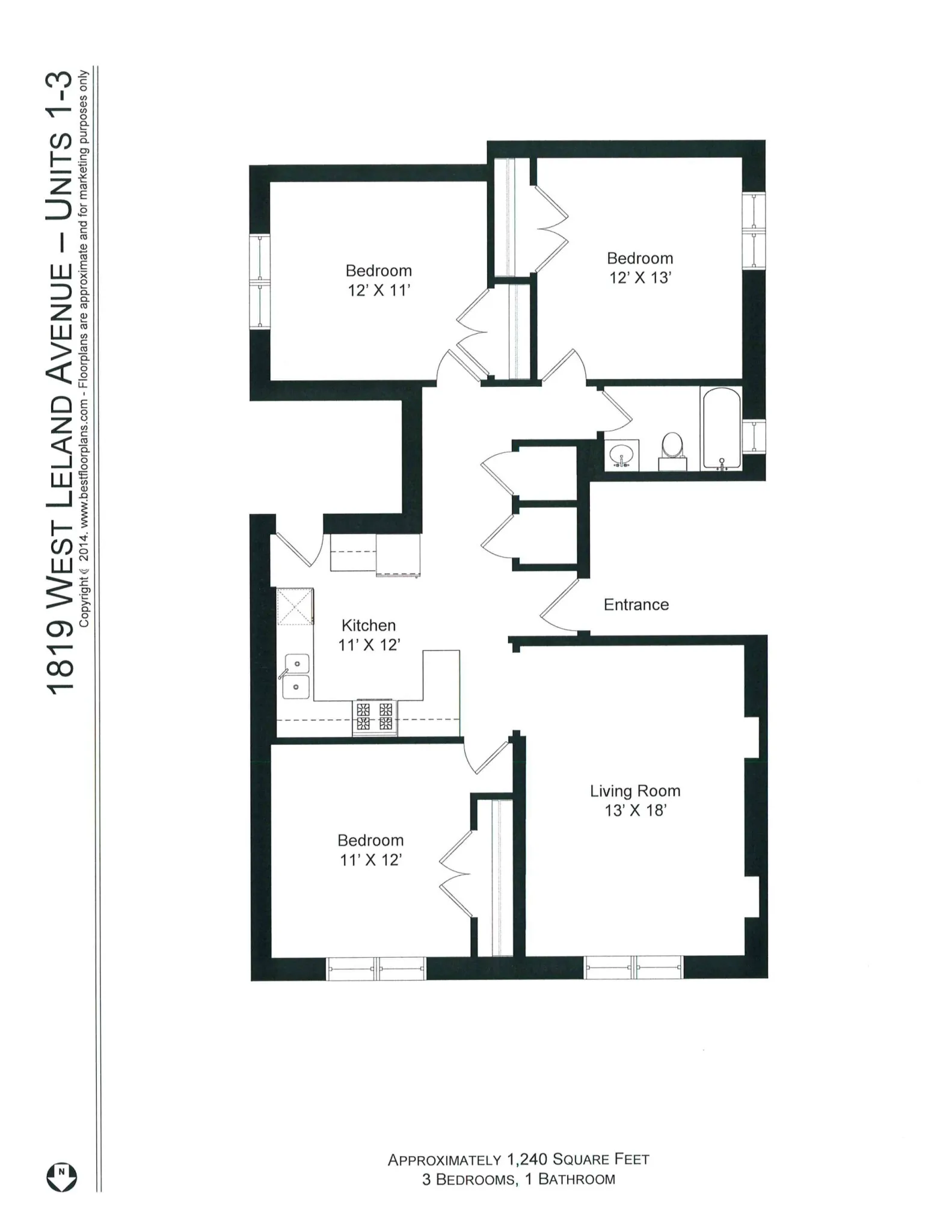4651 N Wolcott Ave, ,  60640, USA 60640-unit#1819L-2-Chicago-IL