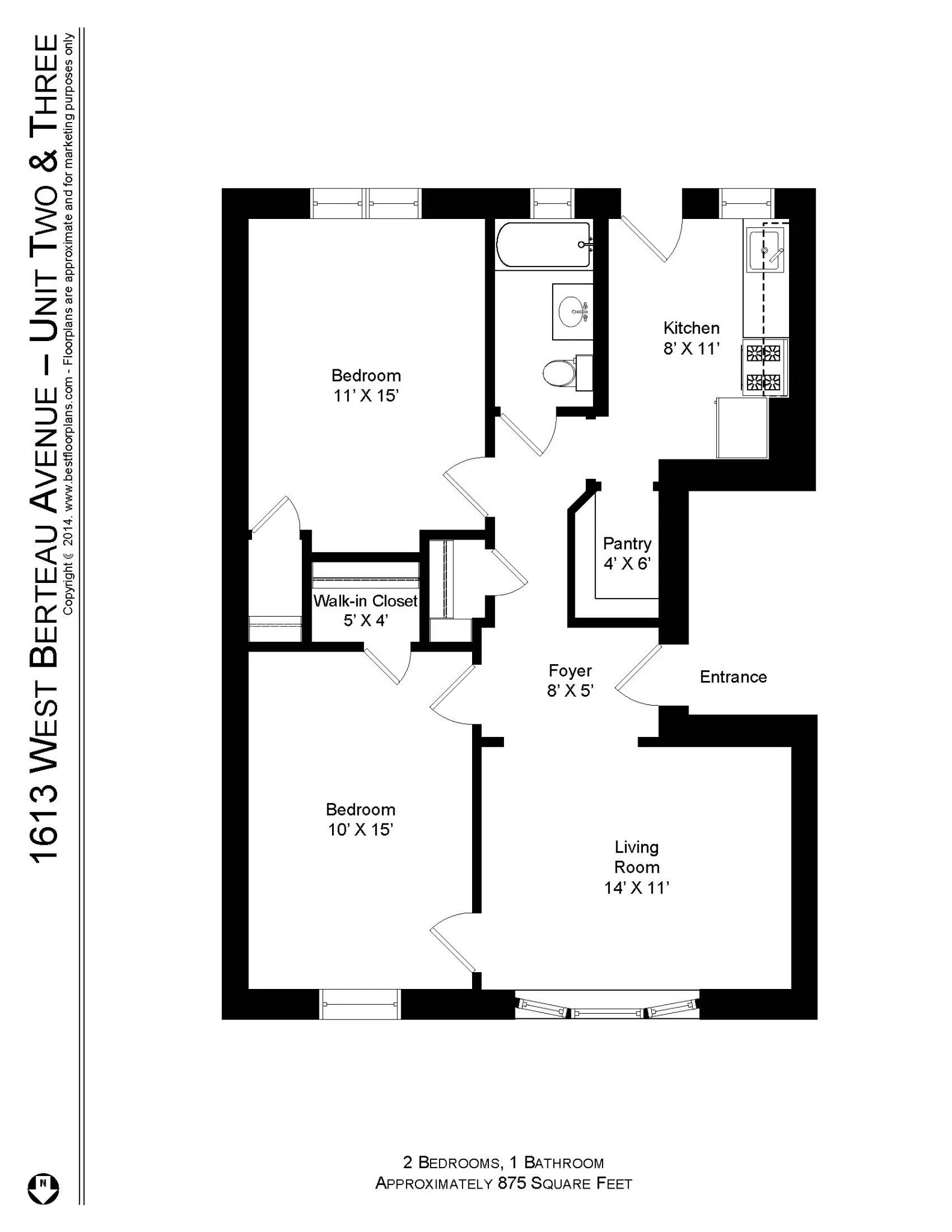 1601 W Berteau Ave, ,  60613, USA 60613-unit#1613-3-Chicago-IL