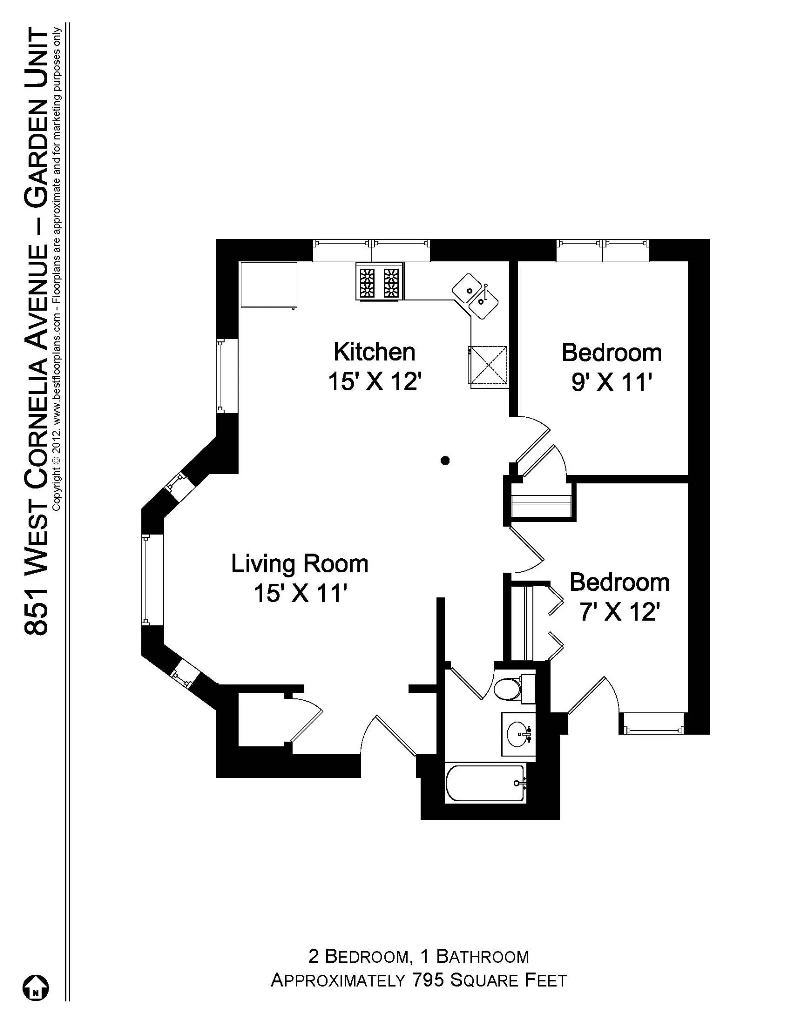 851 W Cornelia Ave, ,  60657, USA 60657-unit#851-GDN-Chicago-IL
