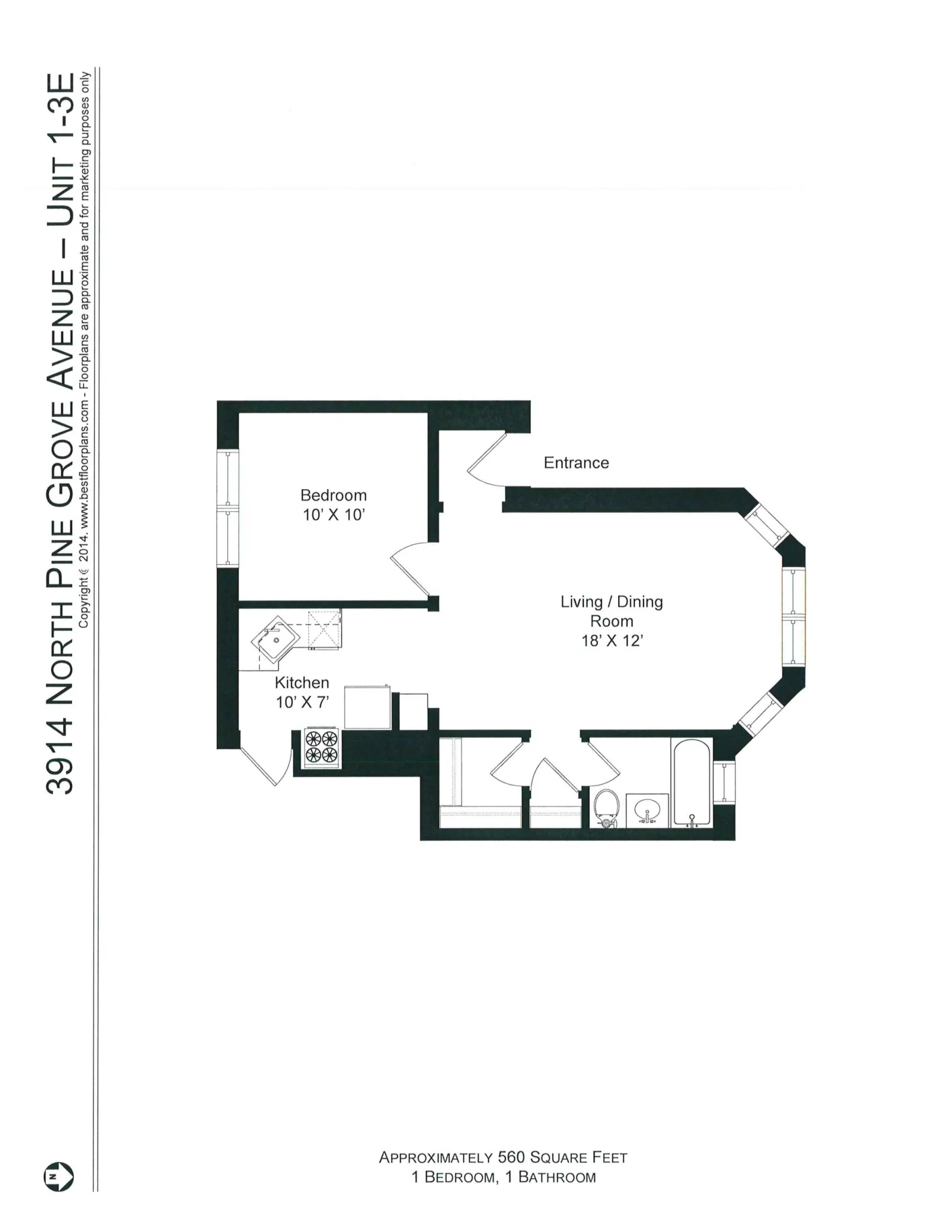 3912 N Pine Grove Ave, , 60613, USA 60613-unit#3914-3E-Chicago-IL