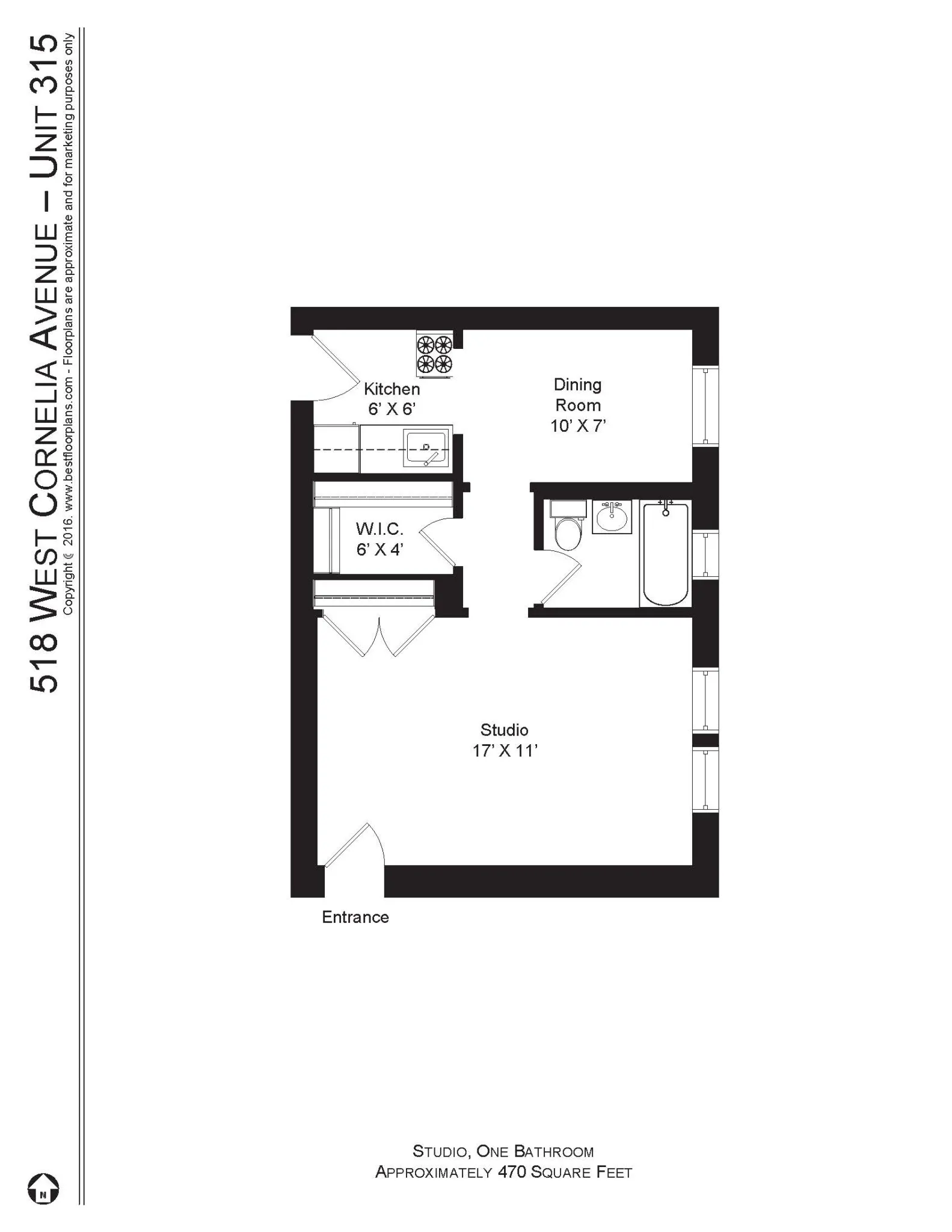 512 W Cornelia Ave, ,  60657, USA 60657-unit#518-315-Chicago-IL