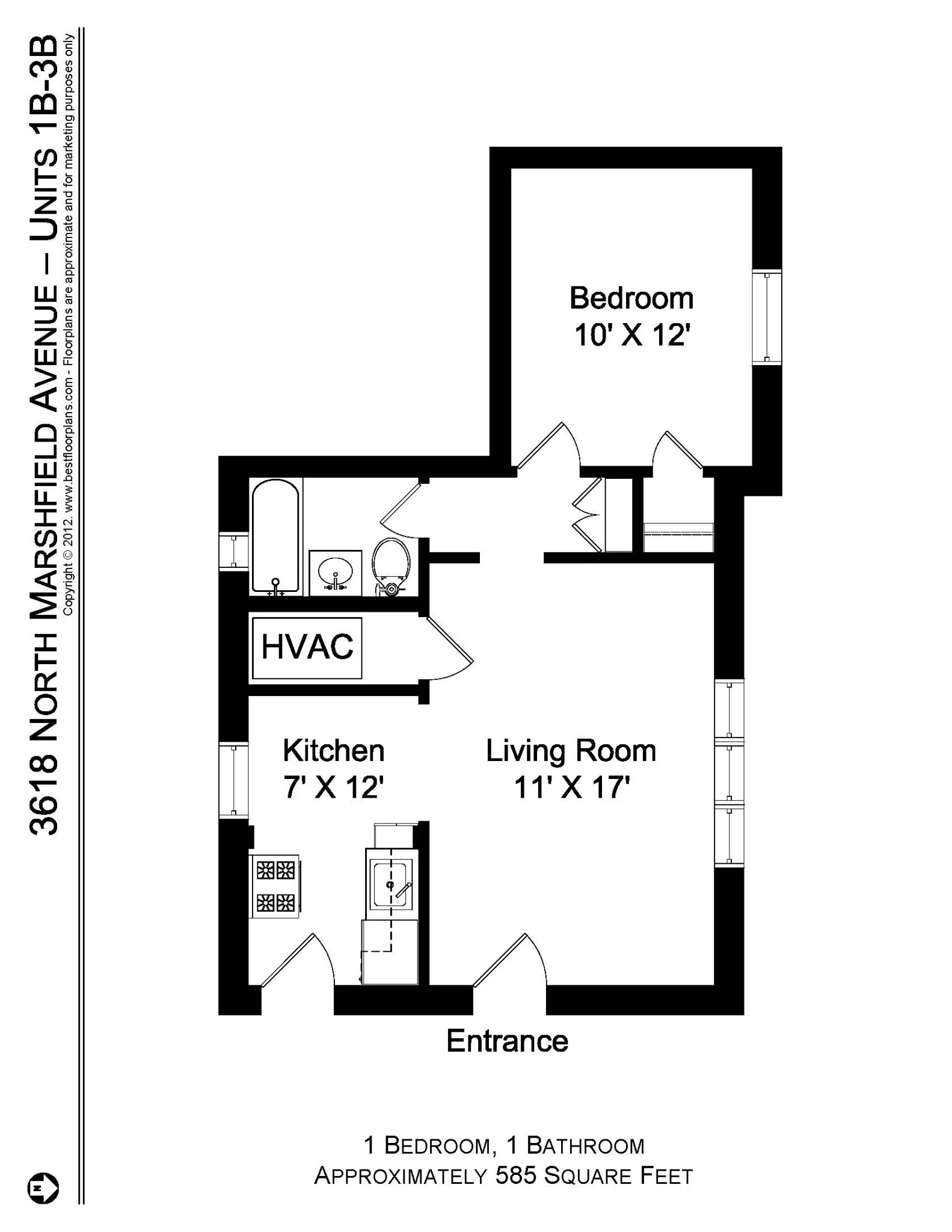 3618 N Marshfield Ave, , 60613, USA 60613-unit#3618-1B-Chicago-IL
