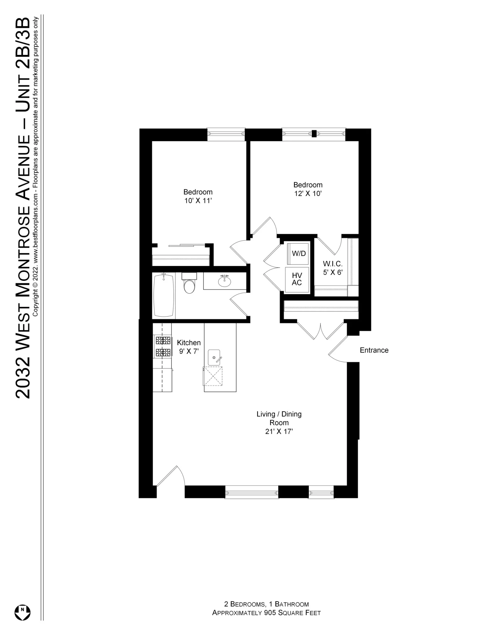 2020 W Montrose Ave, , 60618, USA 60625-unit#2032-2B-Chicago-IL