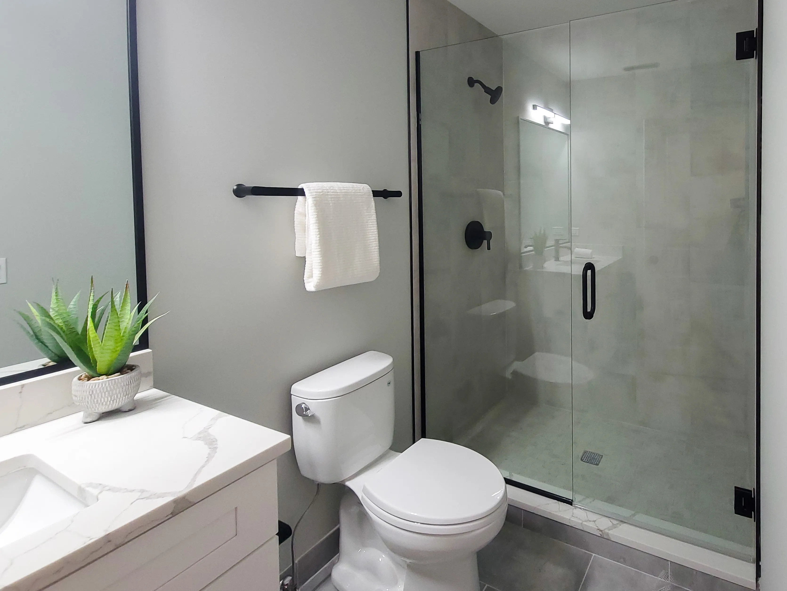 bathroom at 2020 West Montrose Apartments in Ravenswood, Chicago
