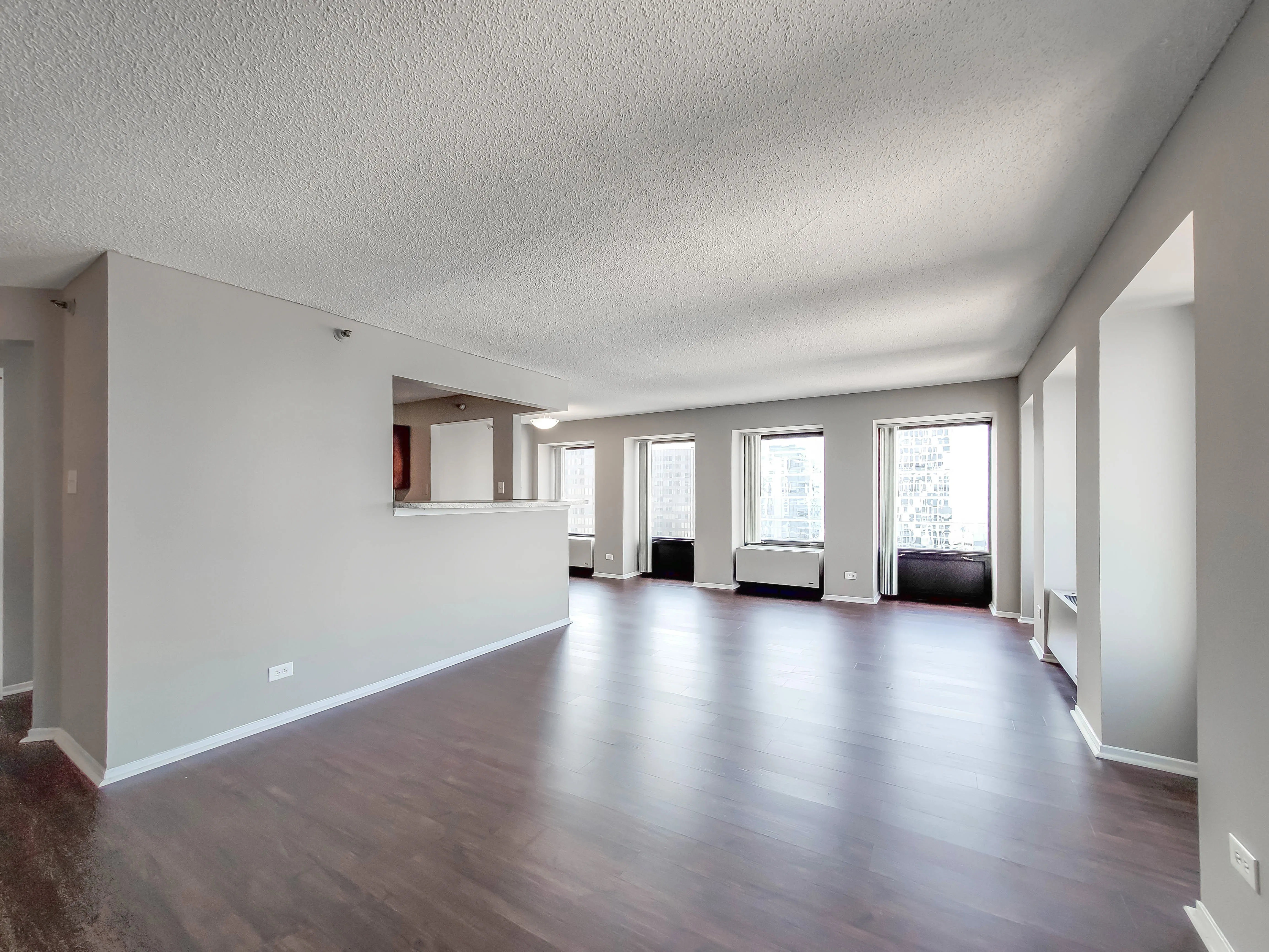 Living and Dining Room at Axis Apartments Streeterville Chicago