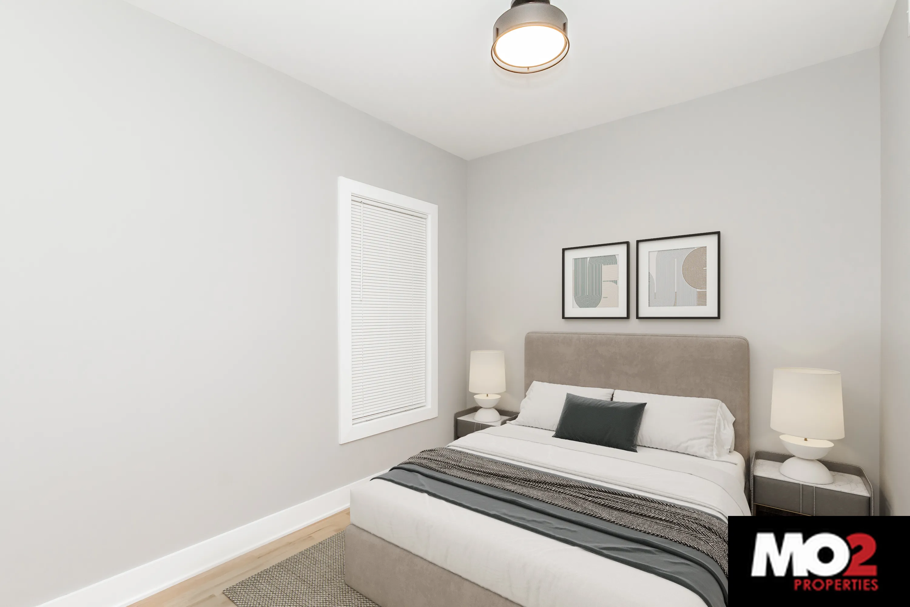 Front Unit Bedroom at 452 N May Apartments in Fulton Market Chicago