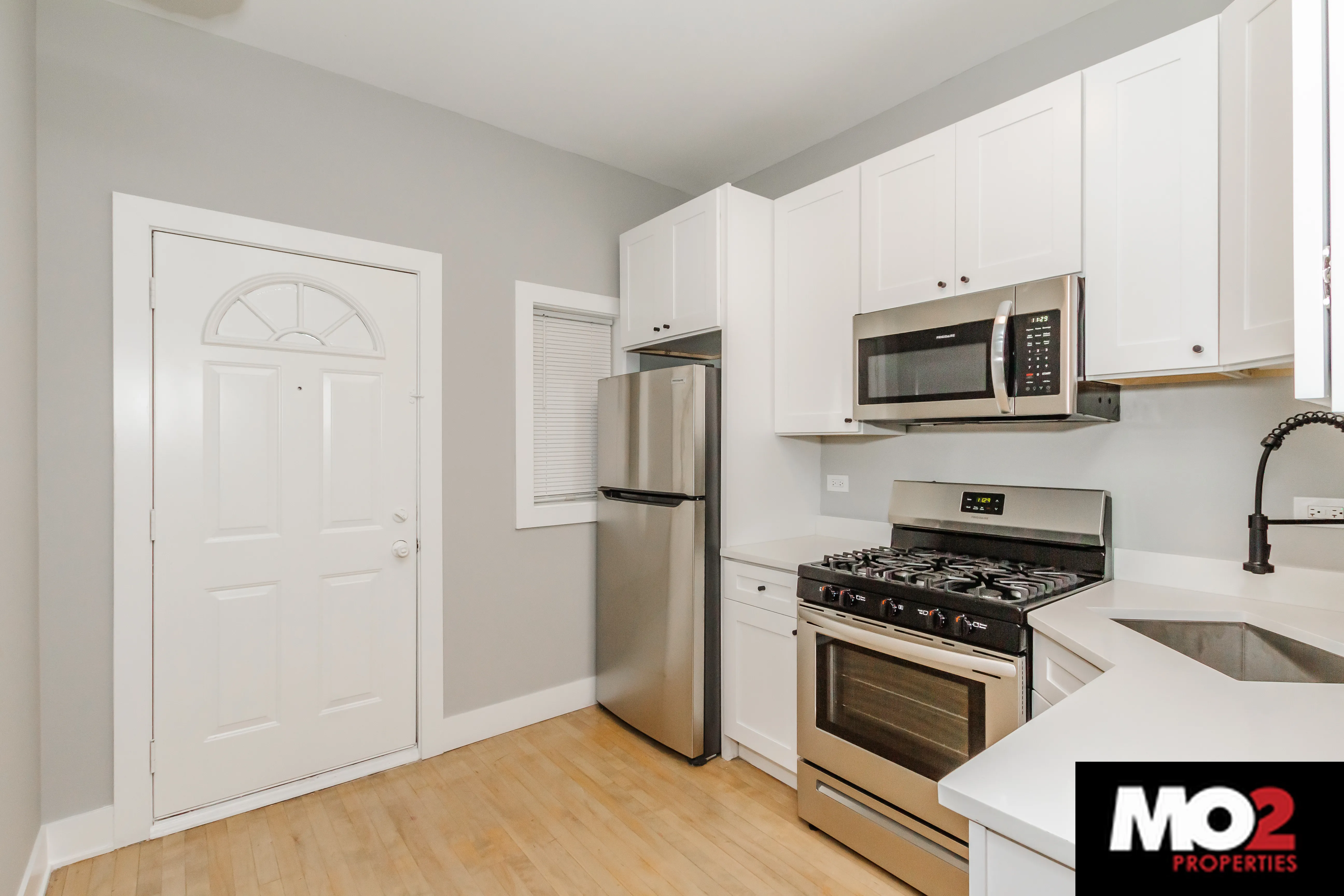 Front Unit Kitchen at 452 N May Apartments in Fulton Market Chicago